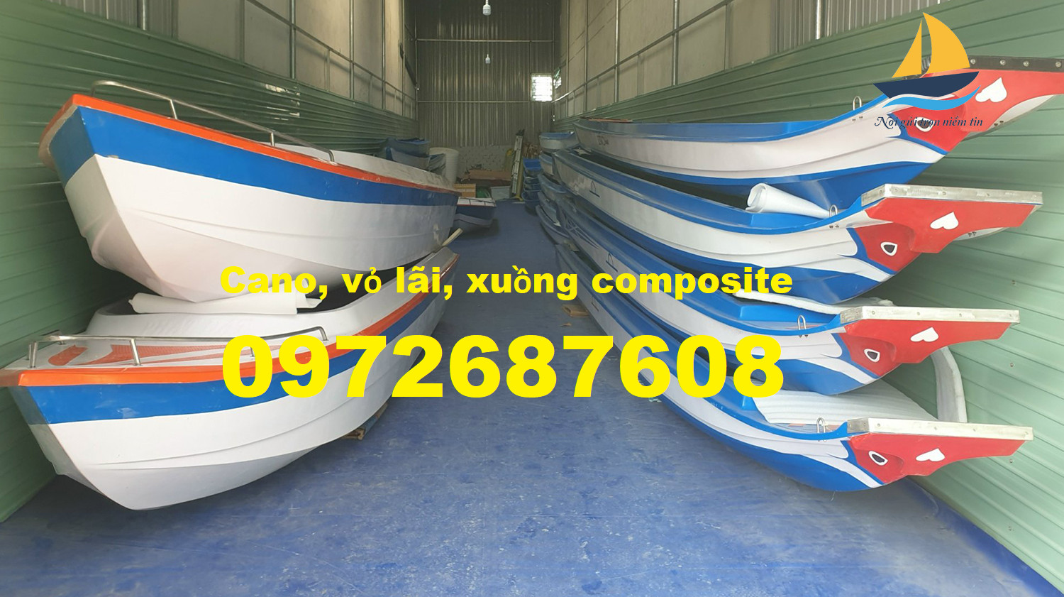 Thuyền composite, thuyền nhựa, thuyền đánh cá giao hàng quốc