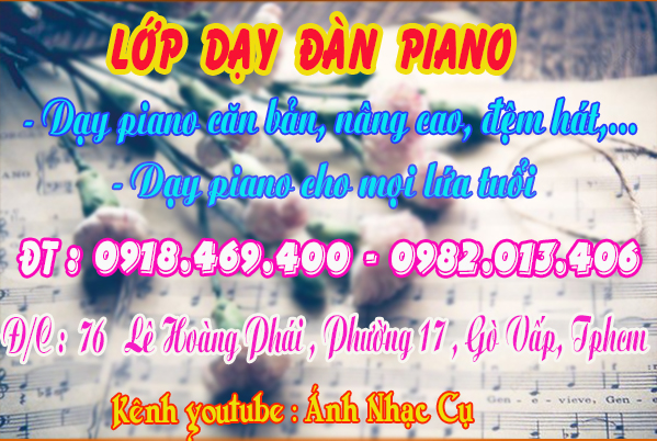 Địa chỉ chỗ dạy đàn piano tại gò vấp, tphcm, sài gòn