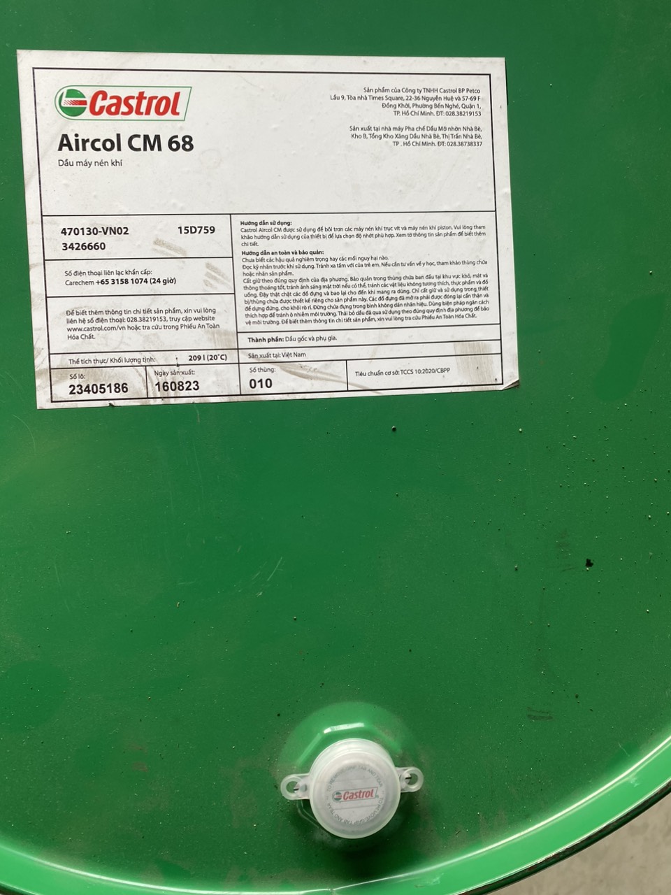 Mua dầu máy nén khí Castrol Aircol CM 68 - Dầu Nhớt Castrol chính hãng