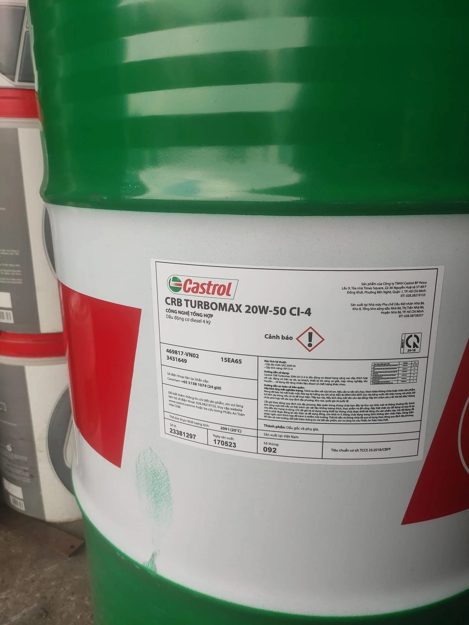 Đại lý mua bán Dầu động cơ Castrol CRB Tubomax 20W50 Ci-4 chính hãng.