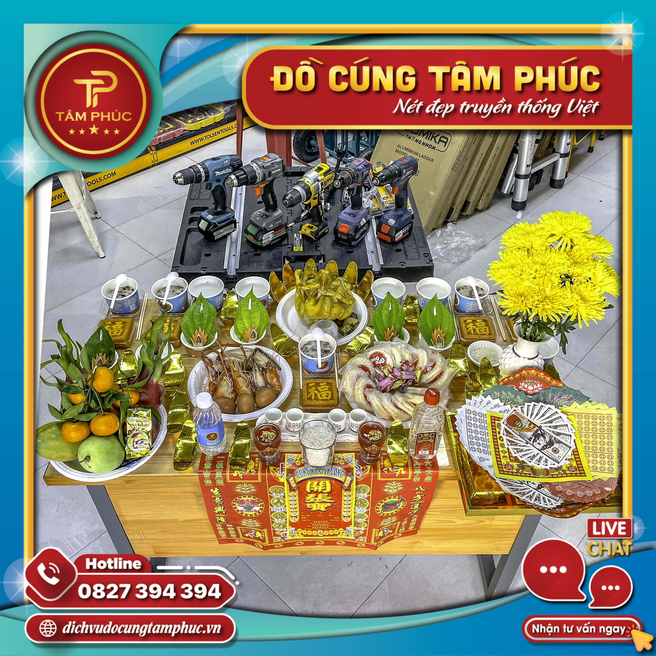 Mâm cúng khai trương trọn gói tại Cần Thơ.
