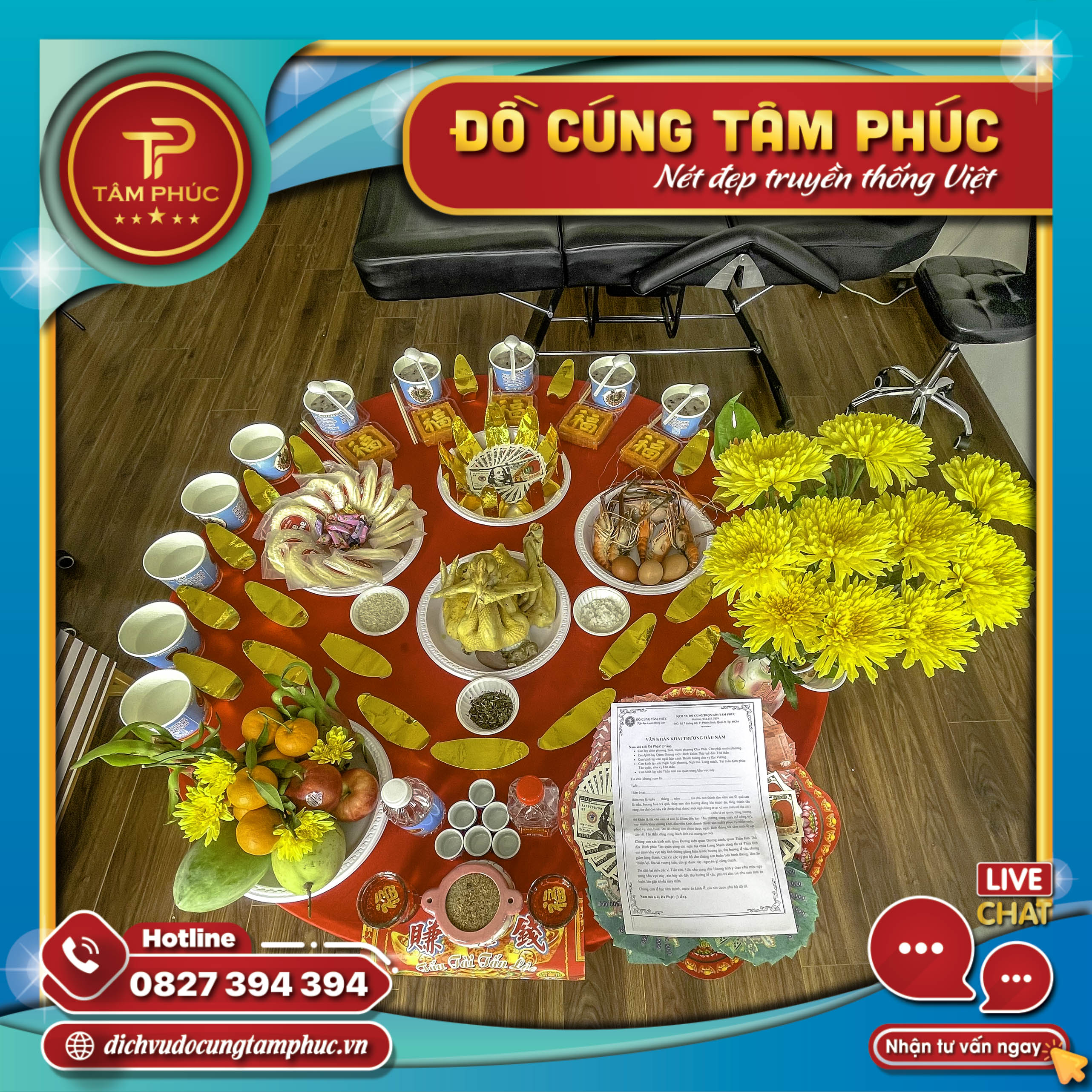 Mâm cúng khai trương trọn gói tại Cần Thơ.