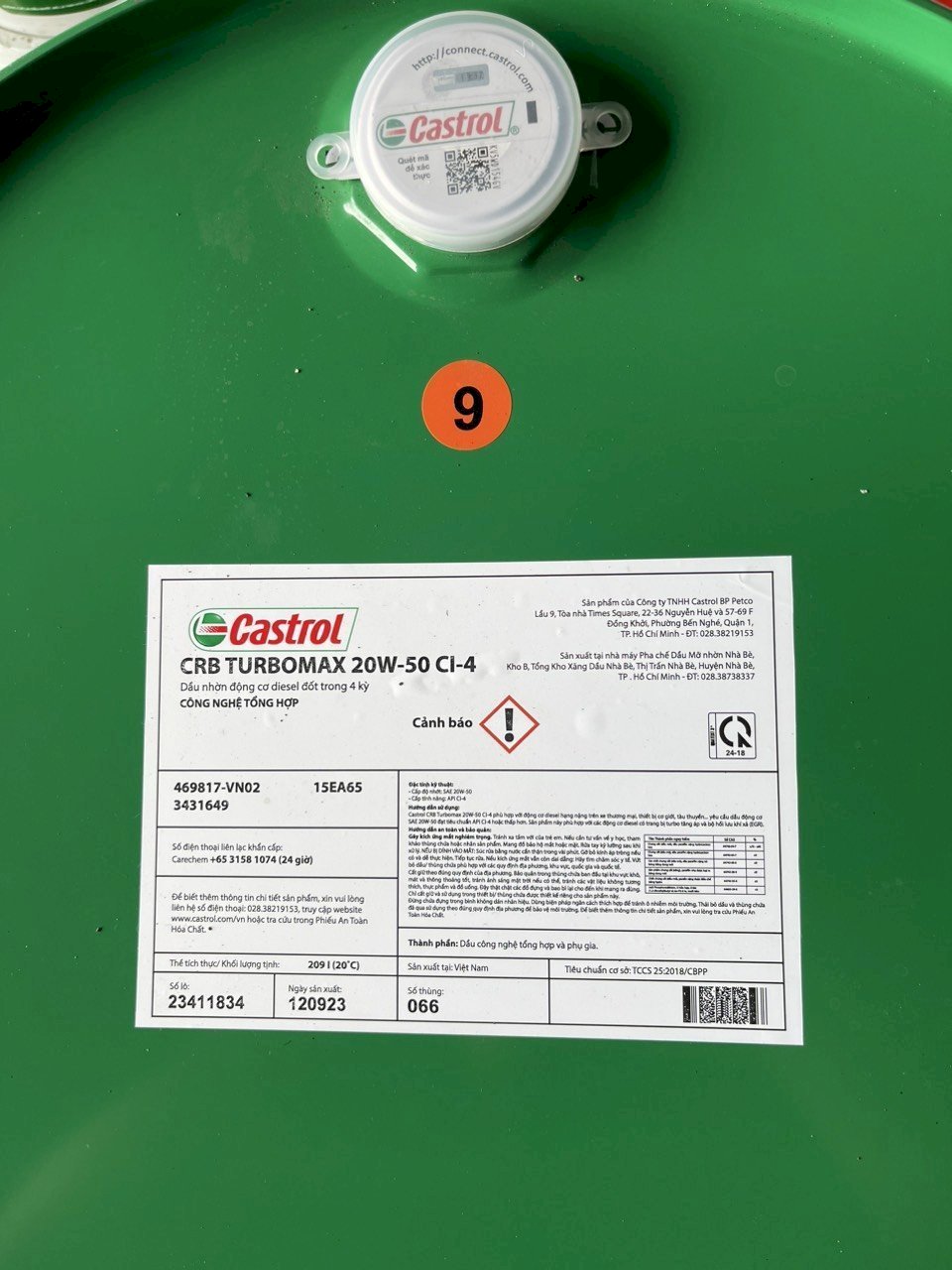 Bán Dầu động cơ Castrol CRB Turbomax 20W50 Ci4 chính hãng tại TPHCM.