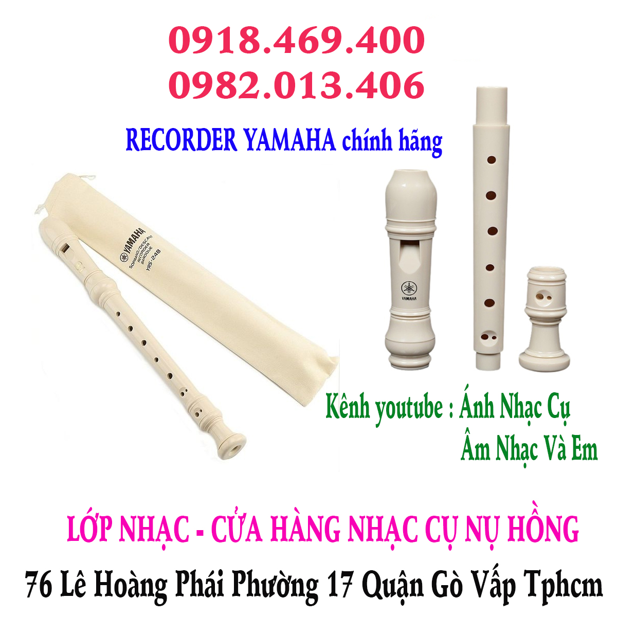 Địa chỉ shop bán sáo recorder Yamaha chính hãng tại gò vấp, tphcm