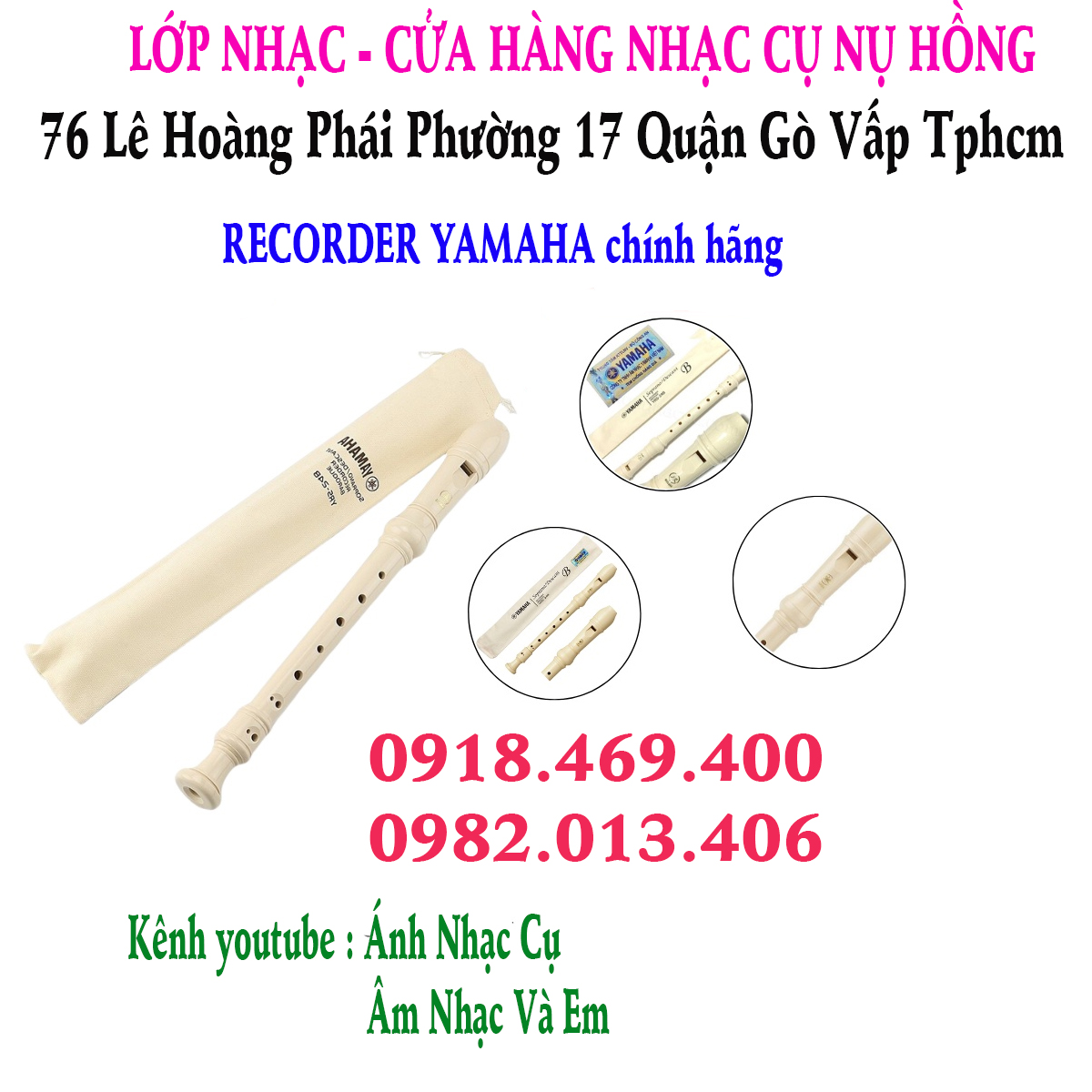 Địa chỉ shop bán sáo recorder Yamaha chính hãng tại gò vấp, tphcm