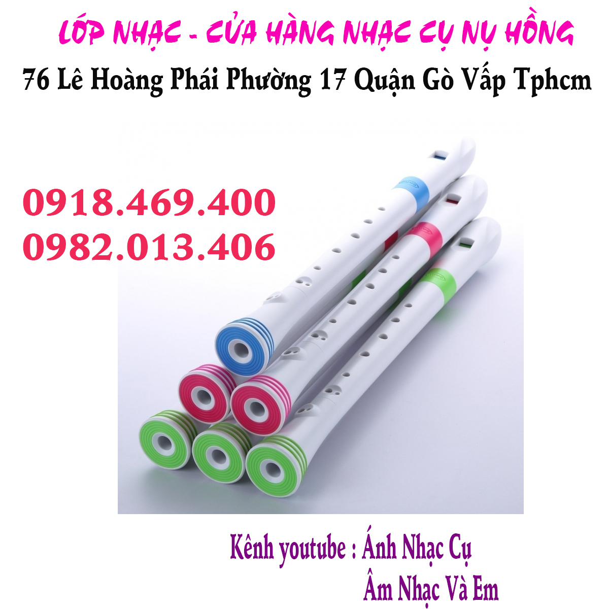 Địa chỉ nơi bán sáo recorder hiệu Nuvo nhiều màu đẹp, gò vấp, sài gòn