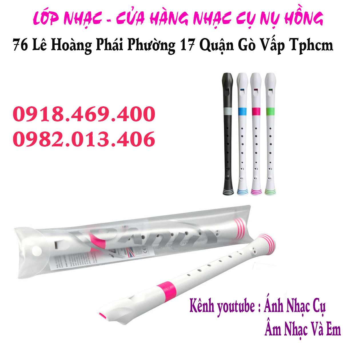 Địa chỉ nơi bán sáo recorder hiệu Nuvo nhiều màu đẹp, gò vấp, sài gòn