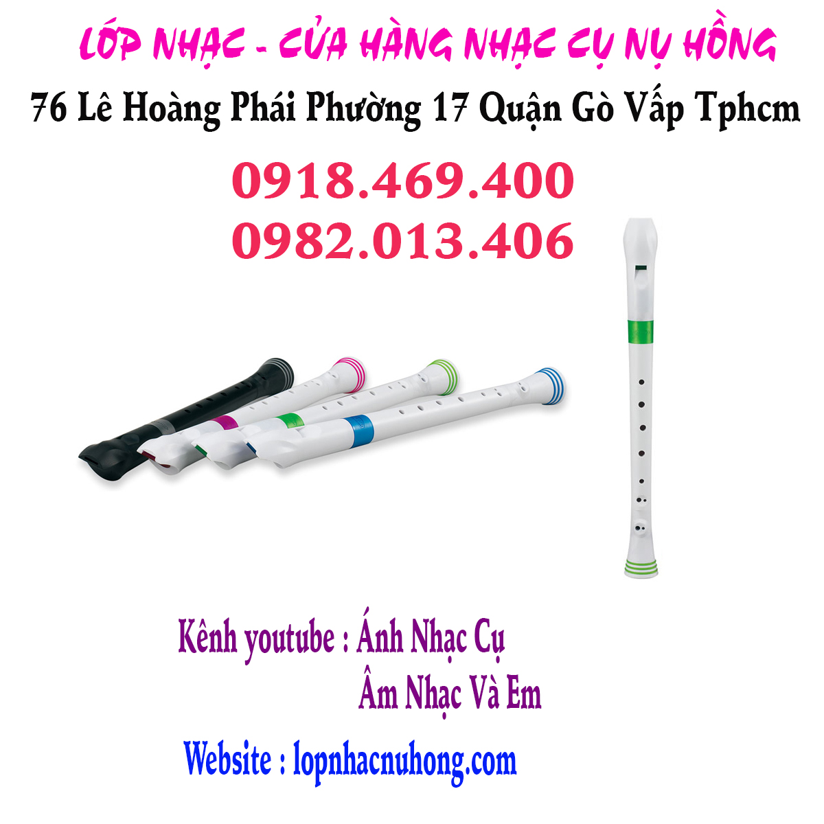 Địa chỉ nơi bán sáo recorder hiệu Nuvo nhiều màu đẹp, gò vấp, sài gòn