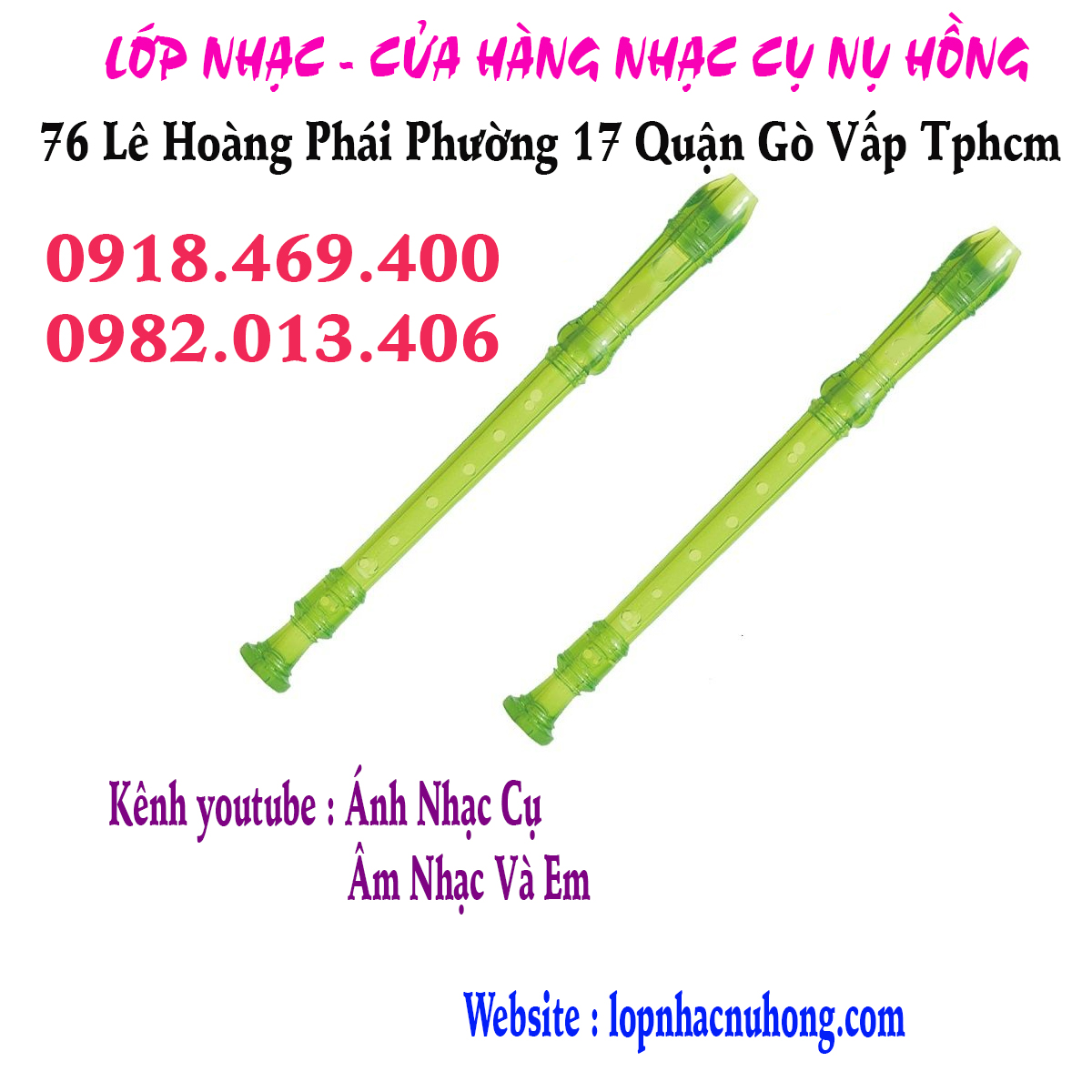 Sáo recorder nhựa trong suốt màu xanh, hồng tuyệt đẹp tại gò vấp, hcm