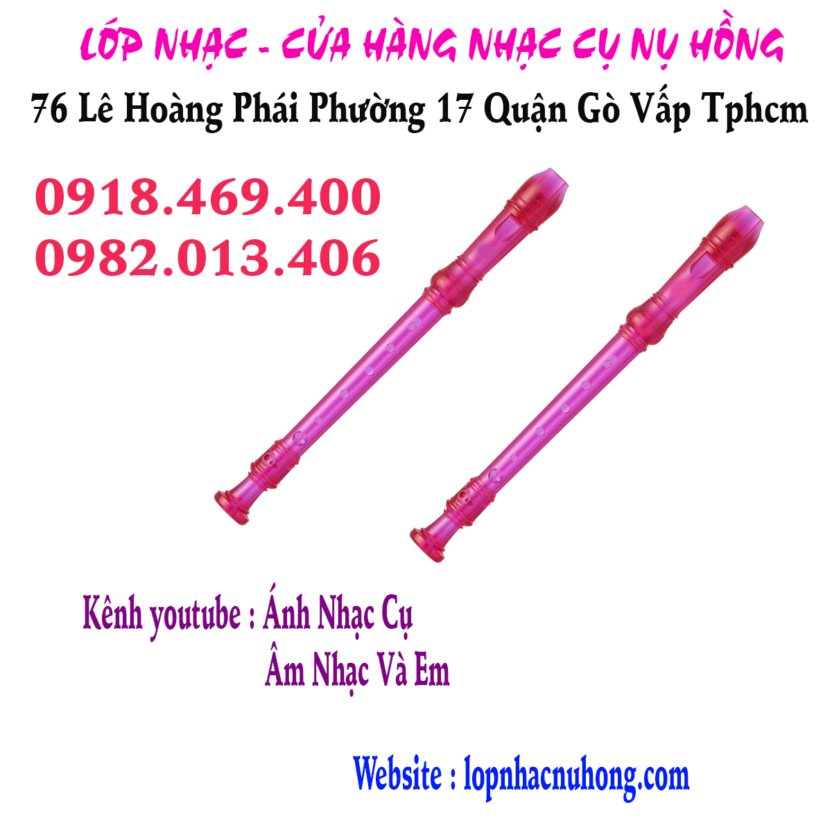 Sáo recorder nhựa trong suốt màu xanh, hồng tuyệt đẹp tại gò vấp, hcm