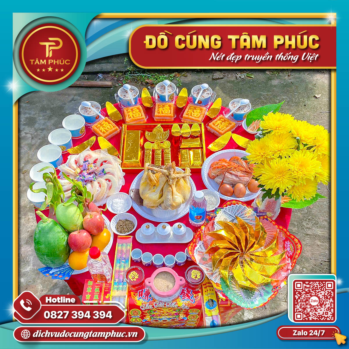Mâm cúng động thổ bình an cho mọi công trình.