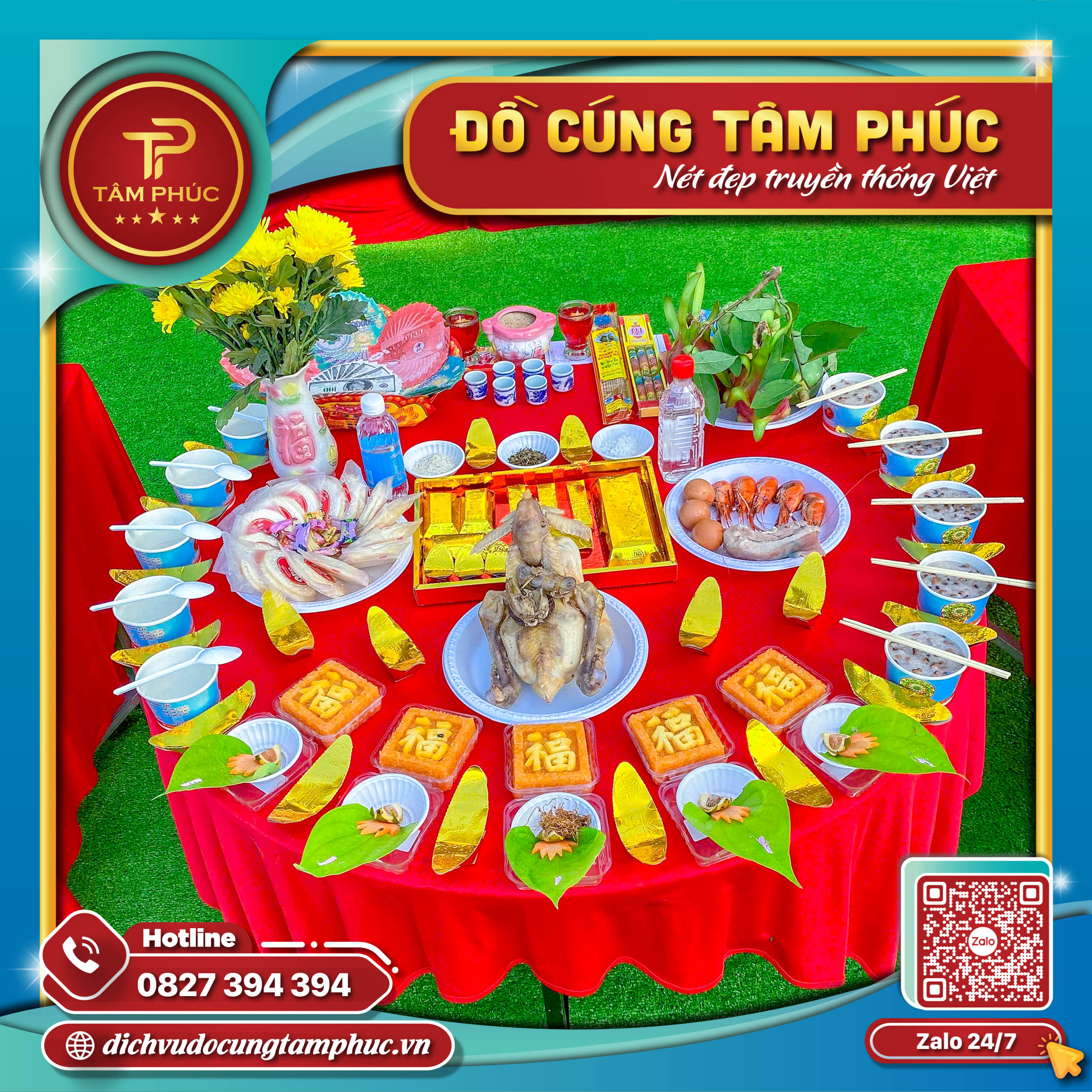 Mâm cúng động thổ bình an cho mọi công trình.
