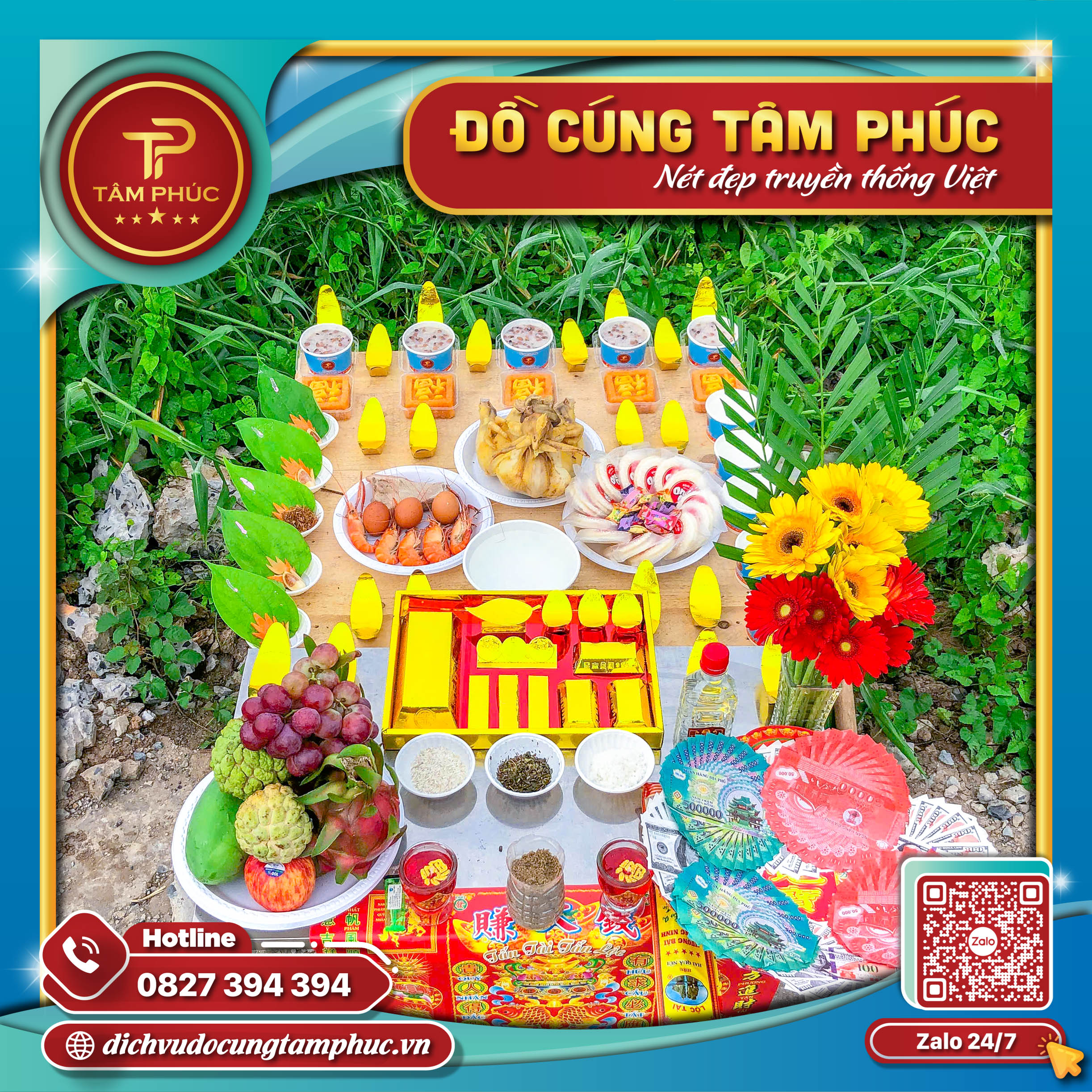 Mâm cúng động thổ bình an cho mọi công trình.