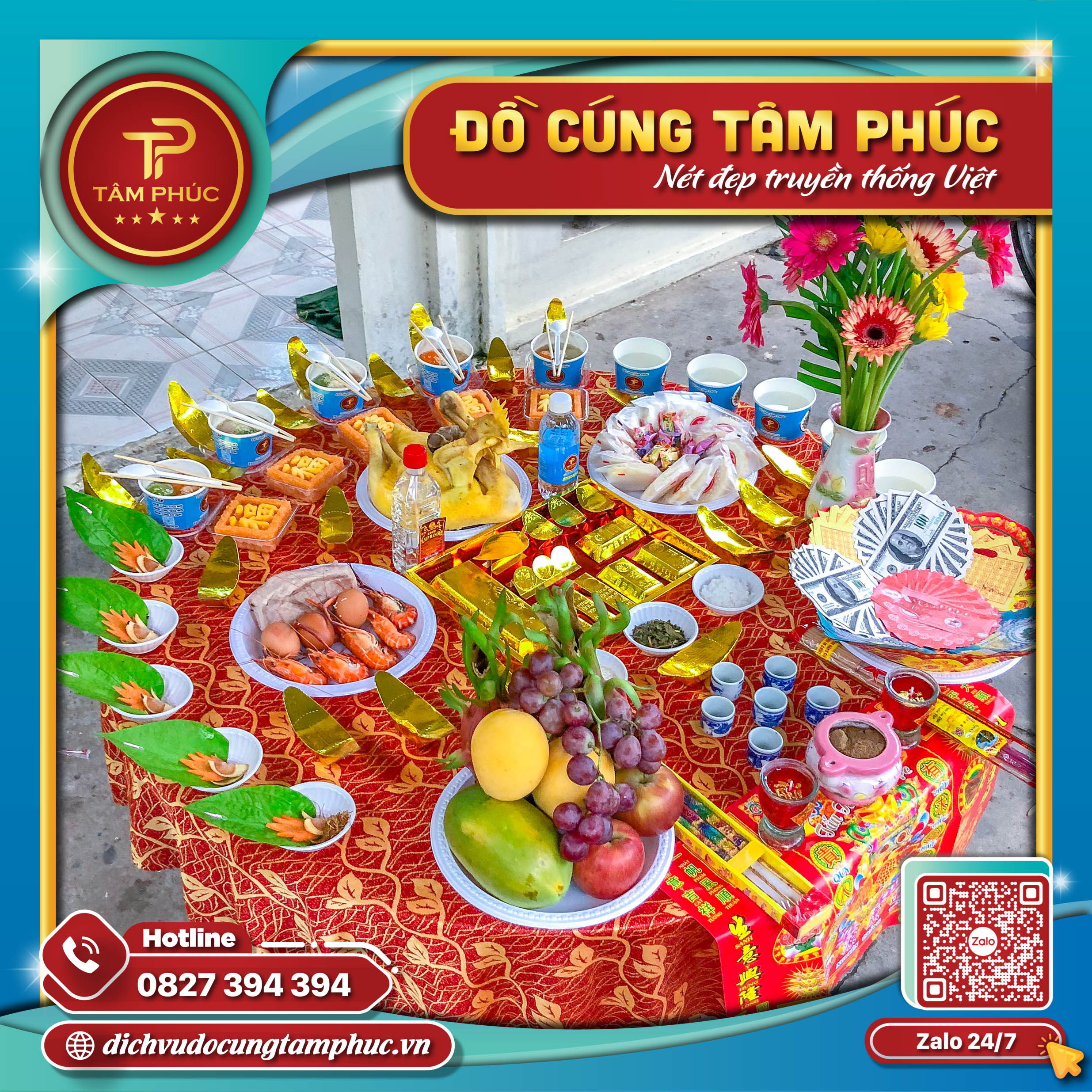 Mâm cúng động thổ bình an cho mọi công trình.