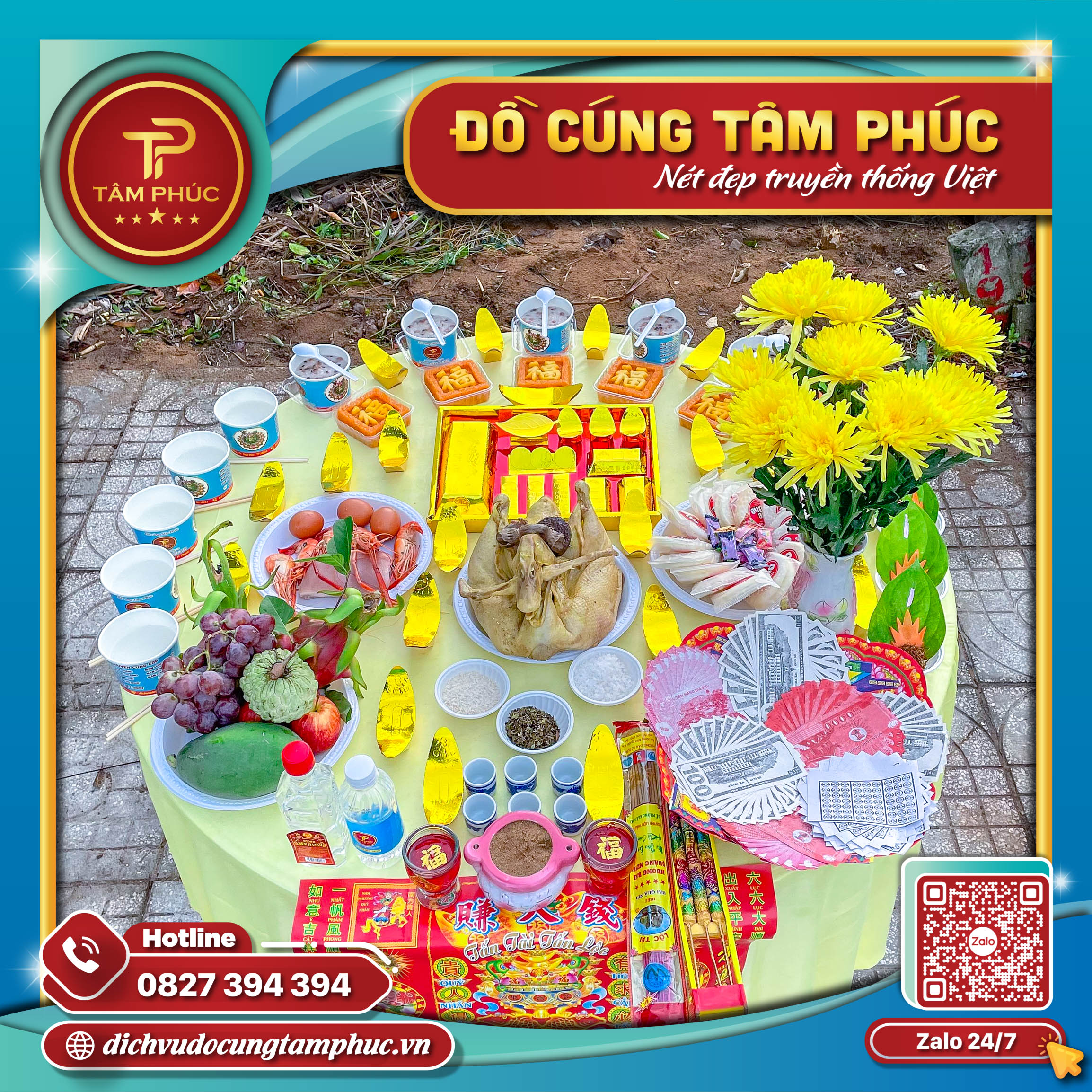 Mâm cúng động thổ bình an cho mọi công trình.
