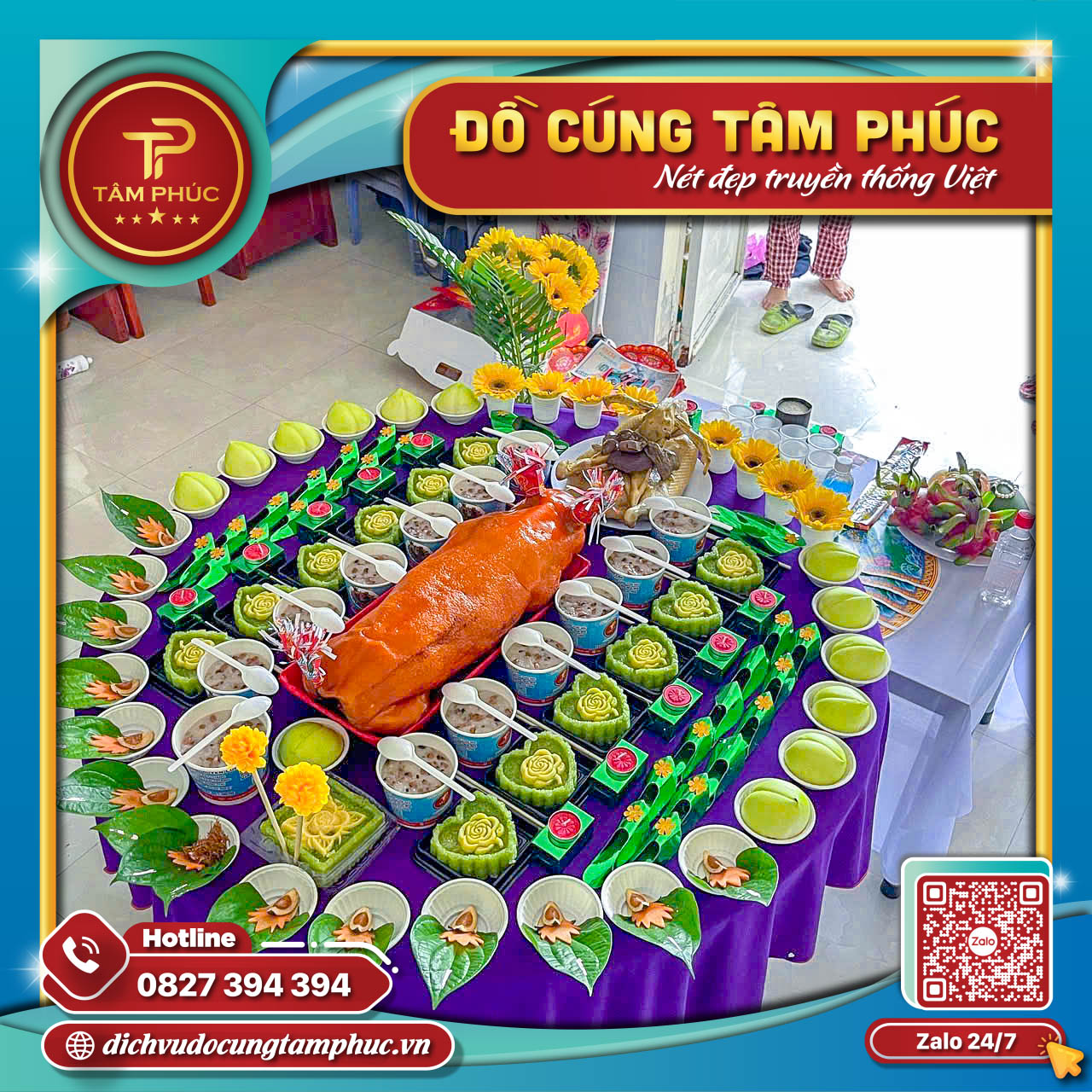 Dịch Vụ Mâm Cúng Tâm Phúc Trọn Gói Có Heo Quay