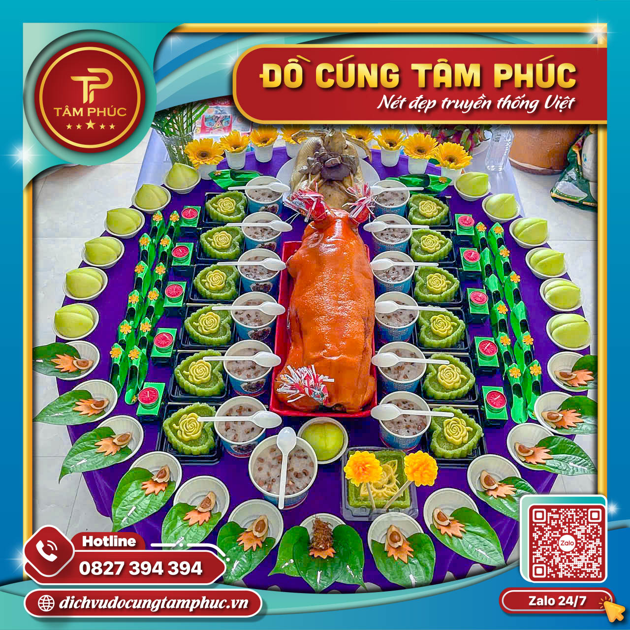 Dịch Vụ Mâm Cúng Tâm Phúc Trọn Gói Có Heo Quay