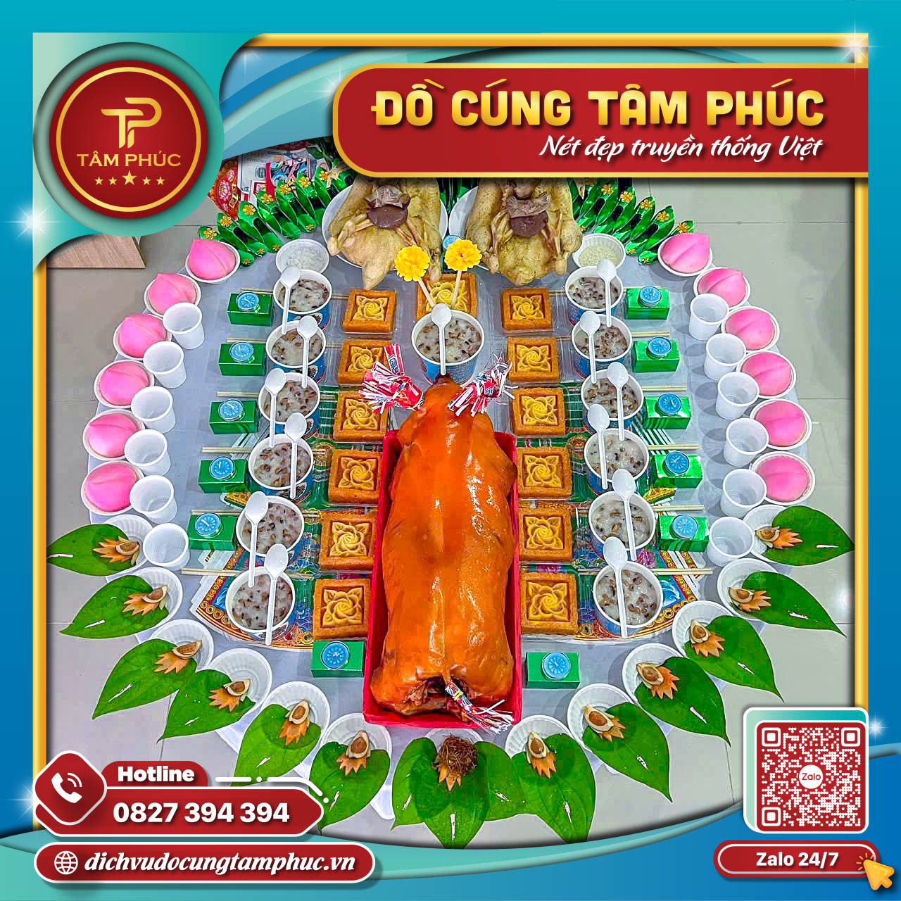 Dịch Vụ Mâm Cúng Tâm Phúc Trọn Gói Có Heo Quay