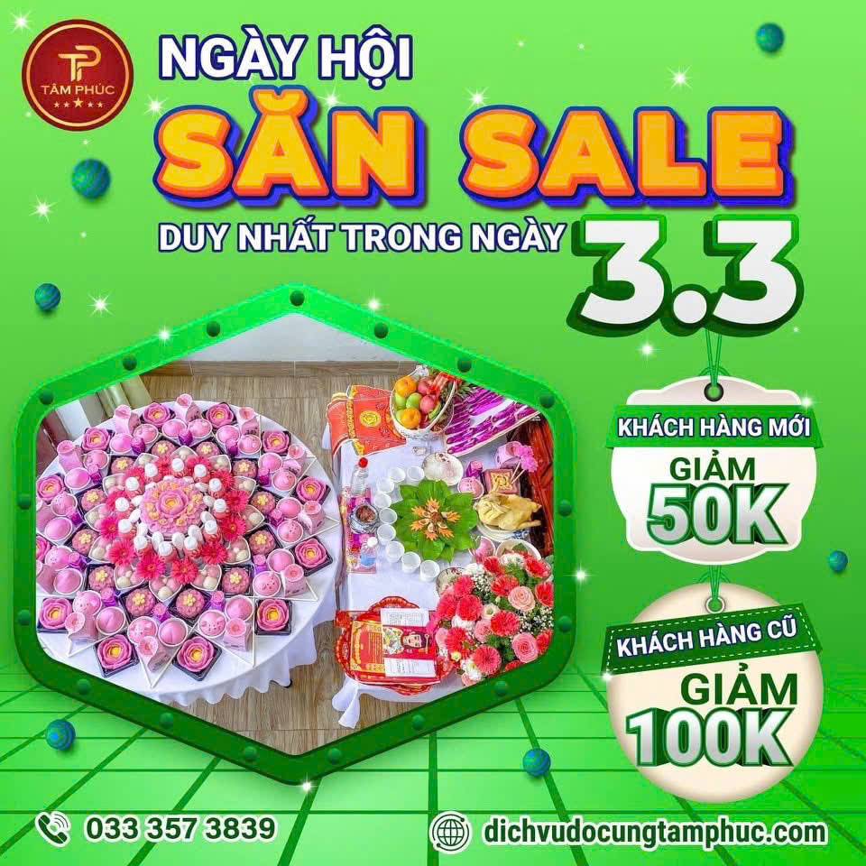 Ngày Hội săn sale 3/3 Đồ Cúng Trọn Gói Tâm phúc