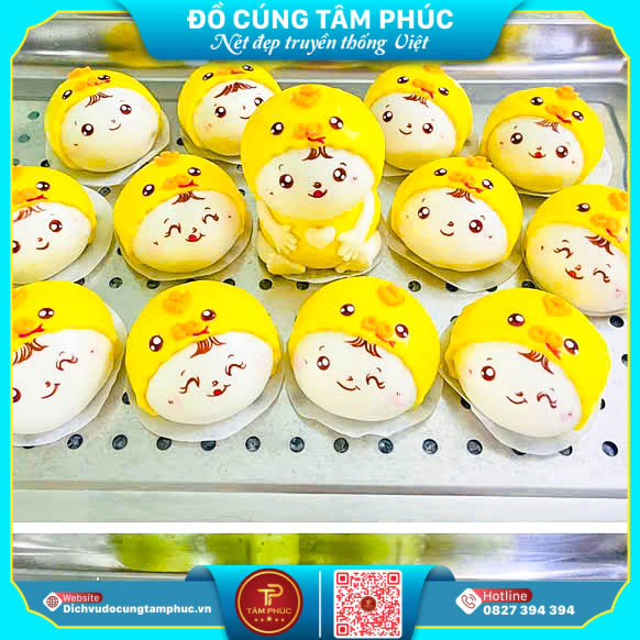 Bánh bao linh vật rắn theo tuổi bé tại Cần Thơ.