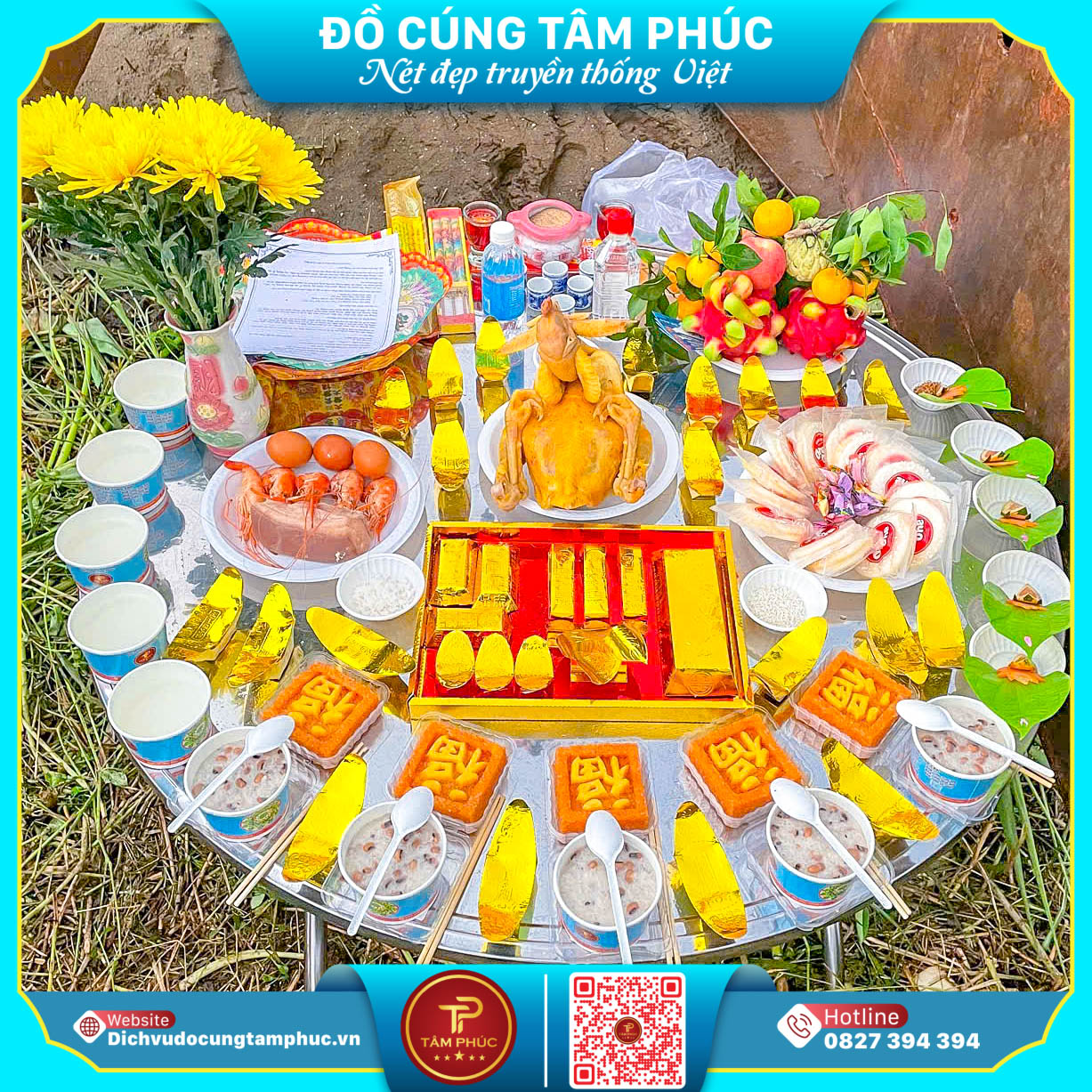 Mâm cúng động thổ đơn giản, đầy đủ tại Cần Thơ.