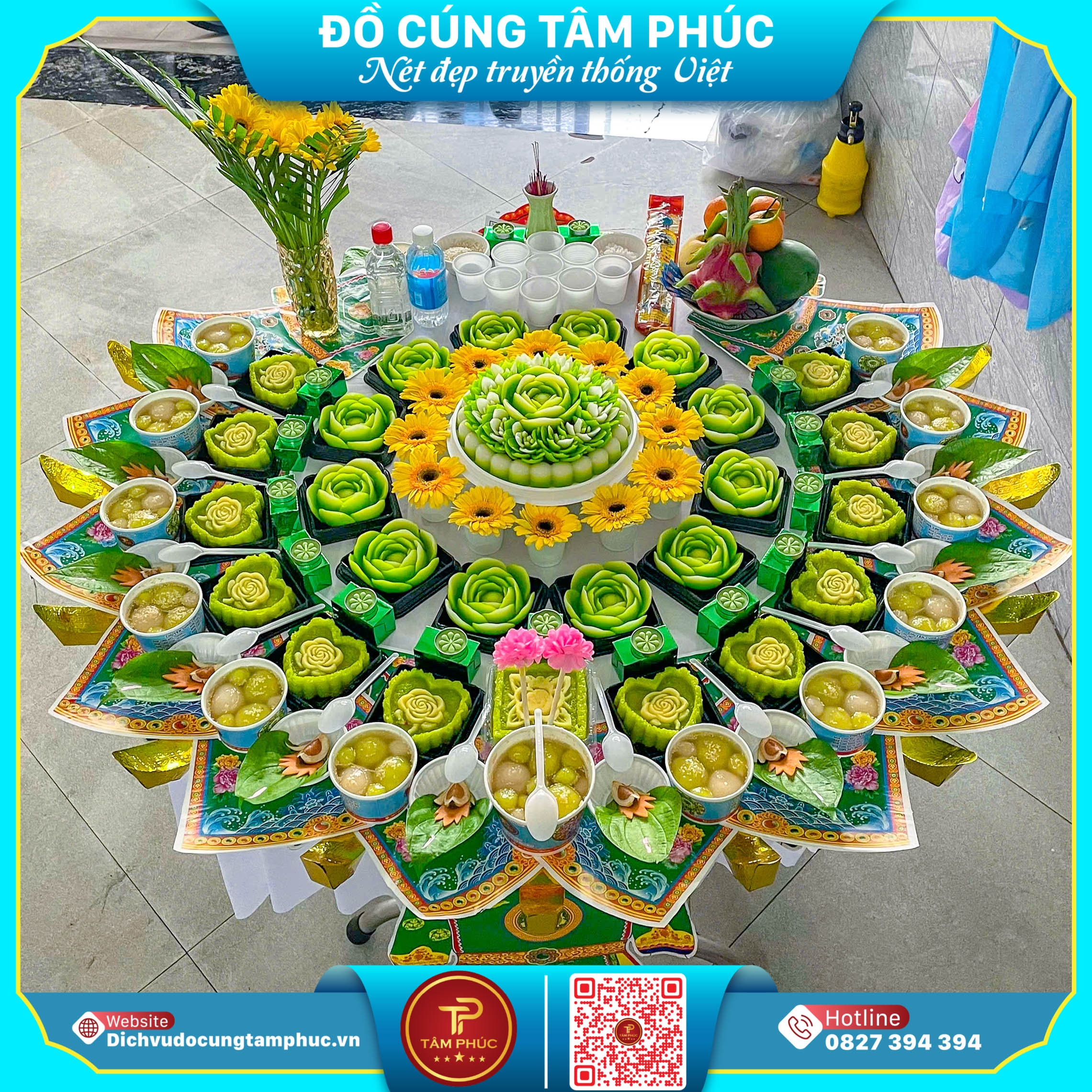 Xôi chè trong mâm cúng mụ cho bé tại Cần Thơ.