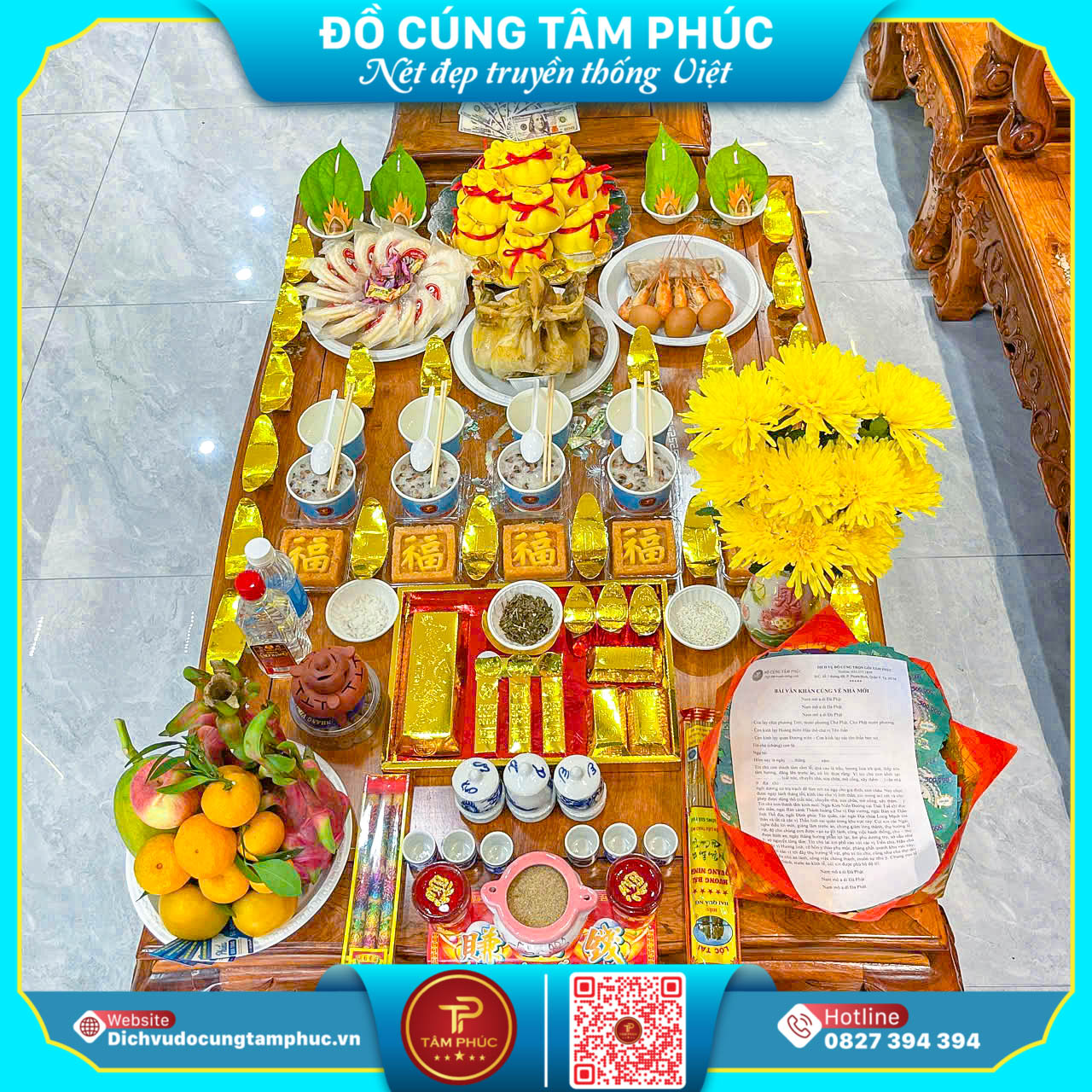 Mâm cúng vào nhà mới trọn gói Tại Cần Thơ.