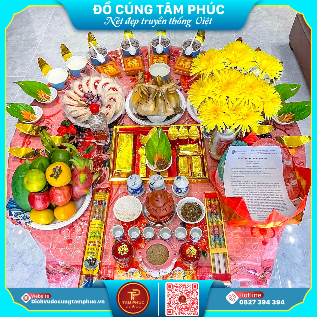 Mâm cúng vào nhà mới trọn gói Tại Cần Thơ.
