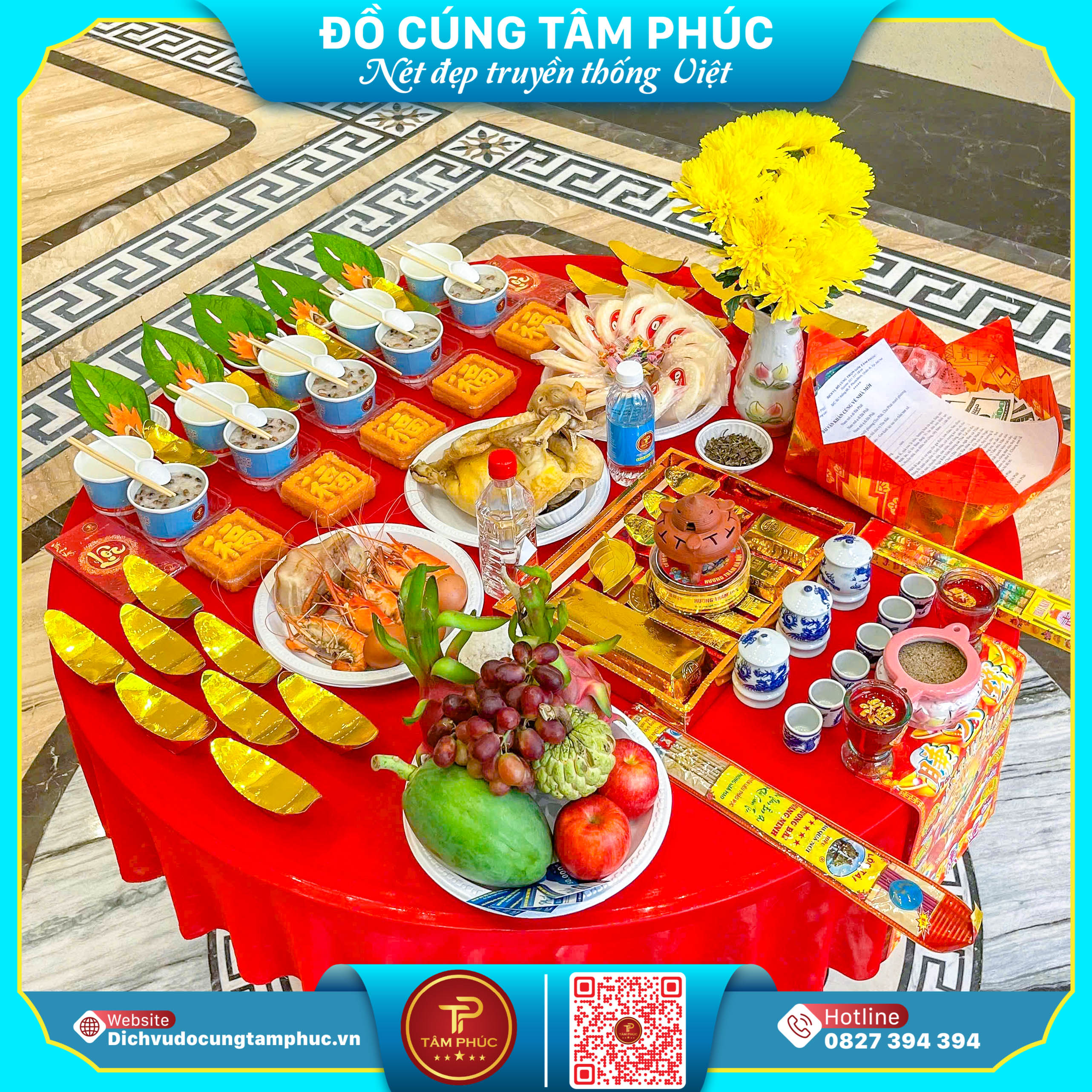 Mâm cúng vào nhà mới trọn gói Tại Cần Thơ.