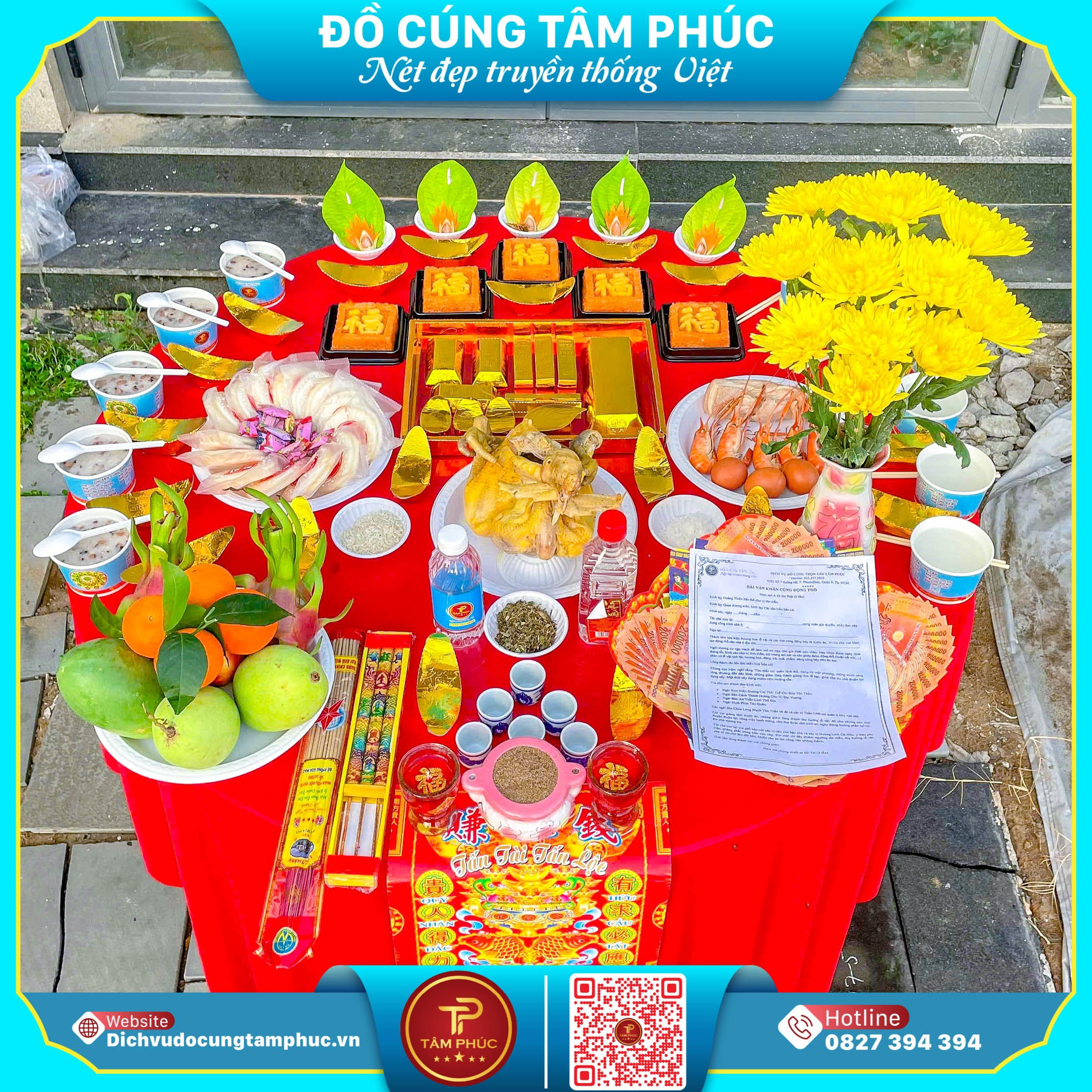 Mâm cúng động thổ trọn gói Tại Cần Thơ.