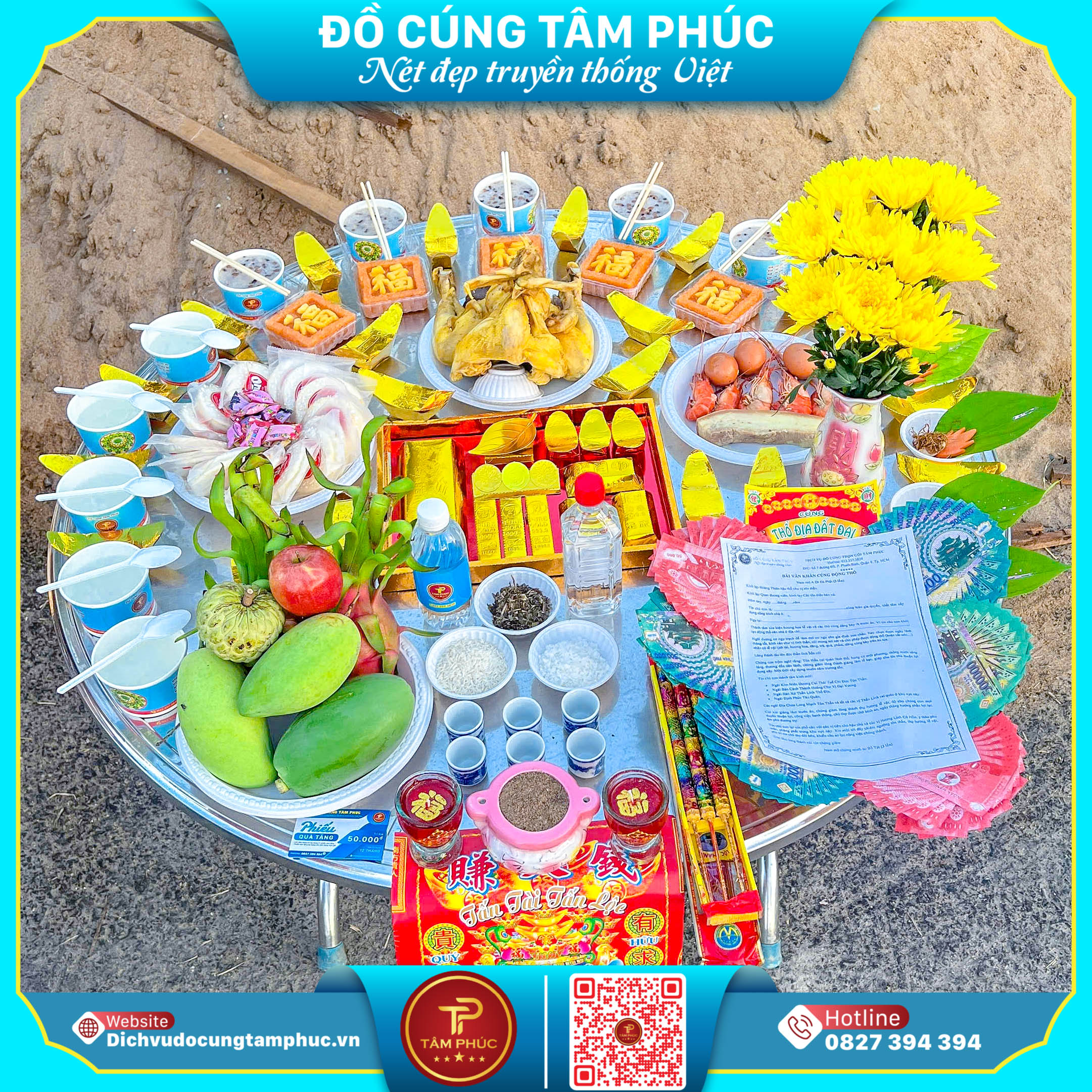 Mâm cúng động thổ trọn gói Tại Cần Thơ.
