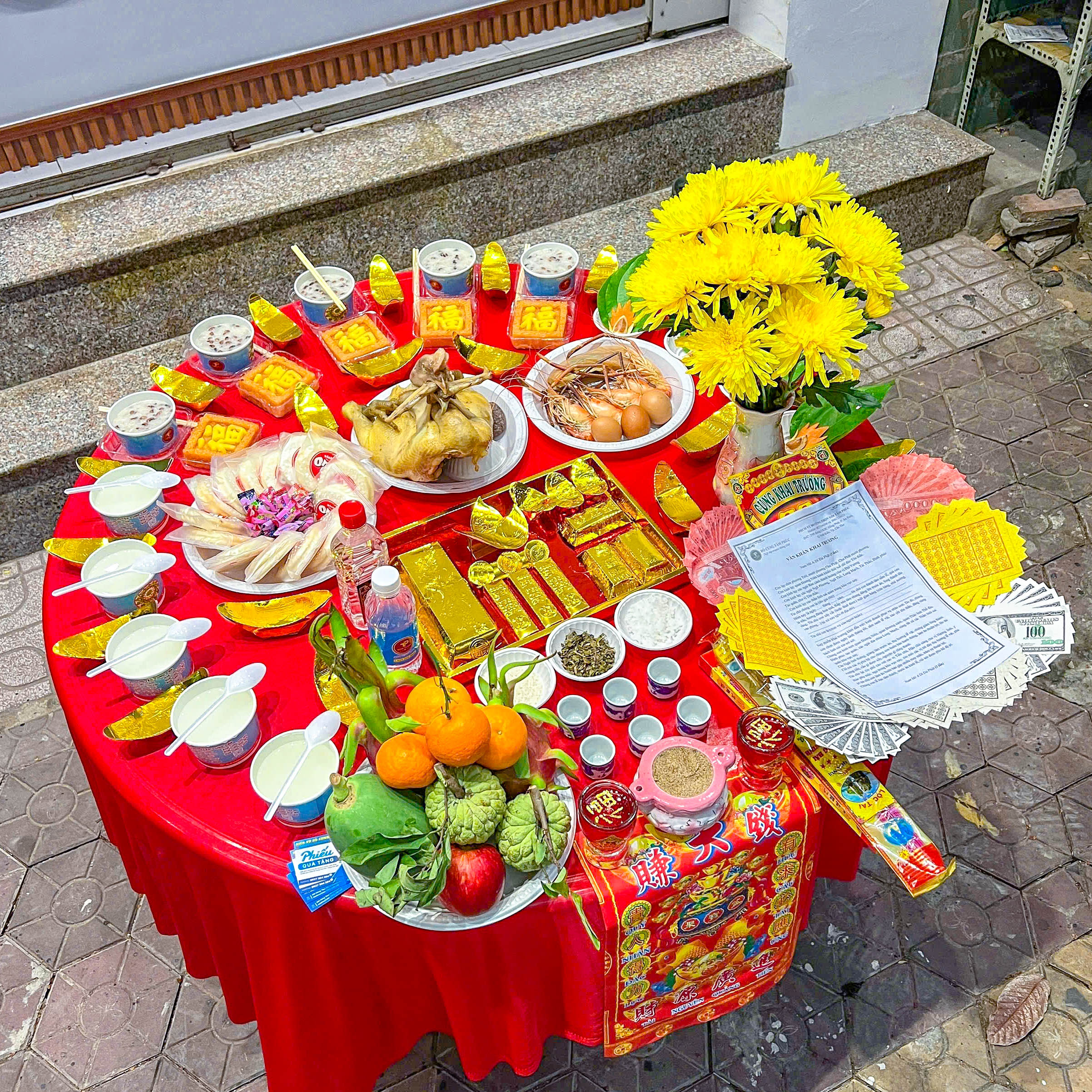 Mâm cúng khai trương trọn gói, đầy đủ tại Cần Thơ.