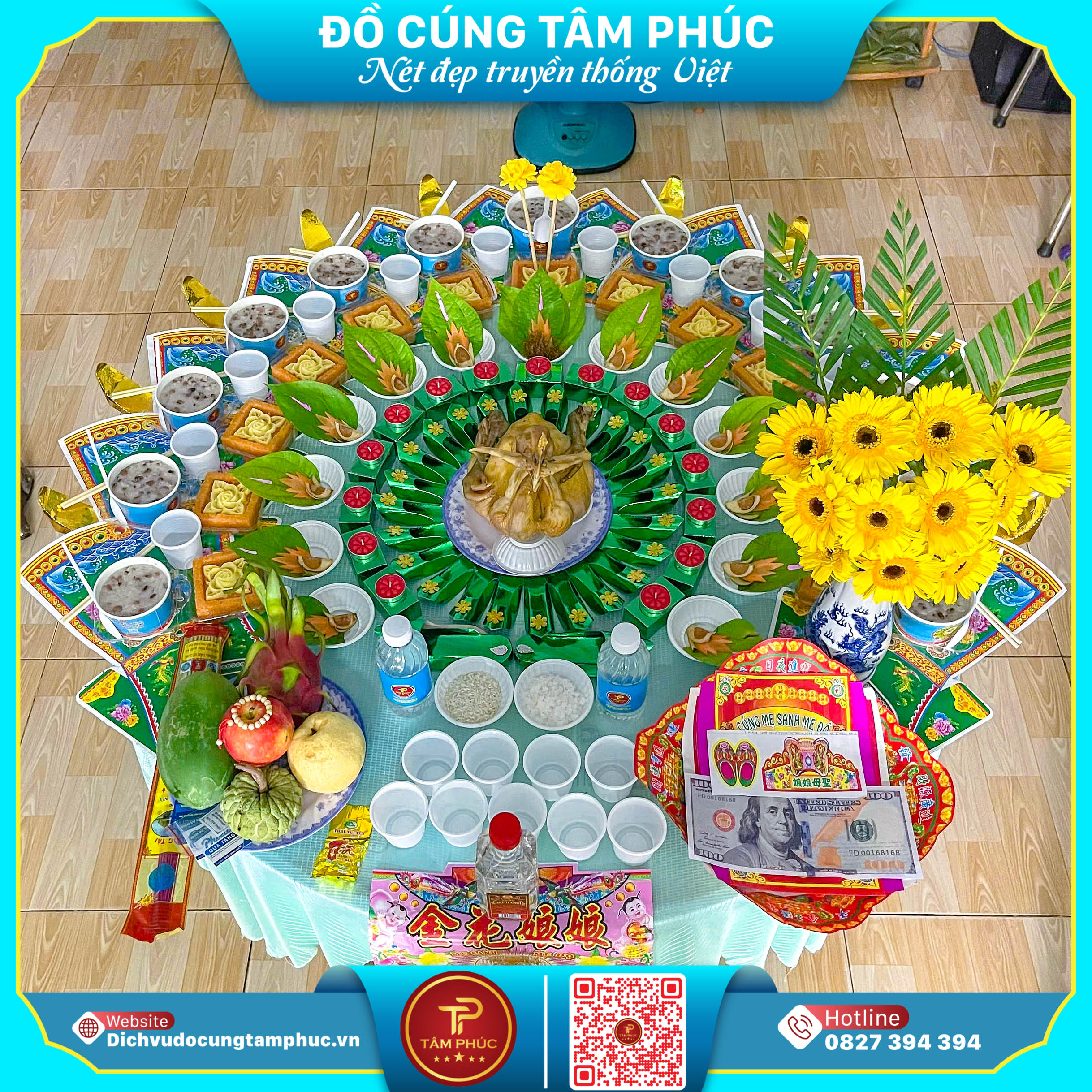 ý nghĩa của gà trống trên mâm cúng mụ cho bé.