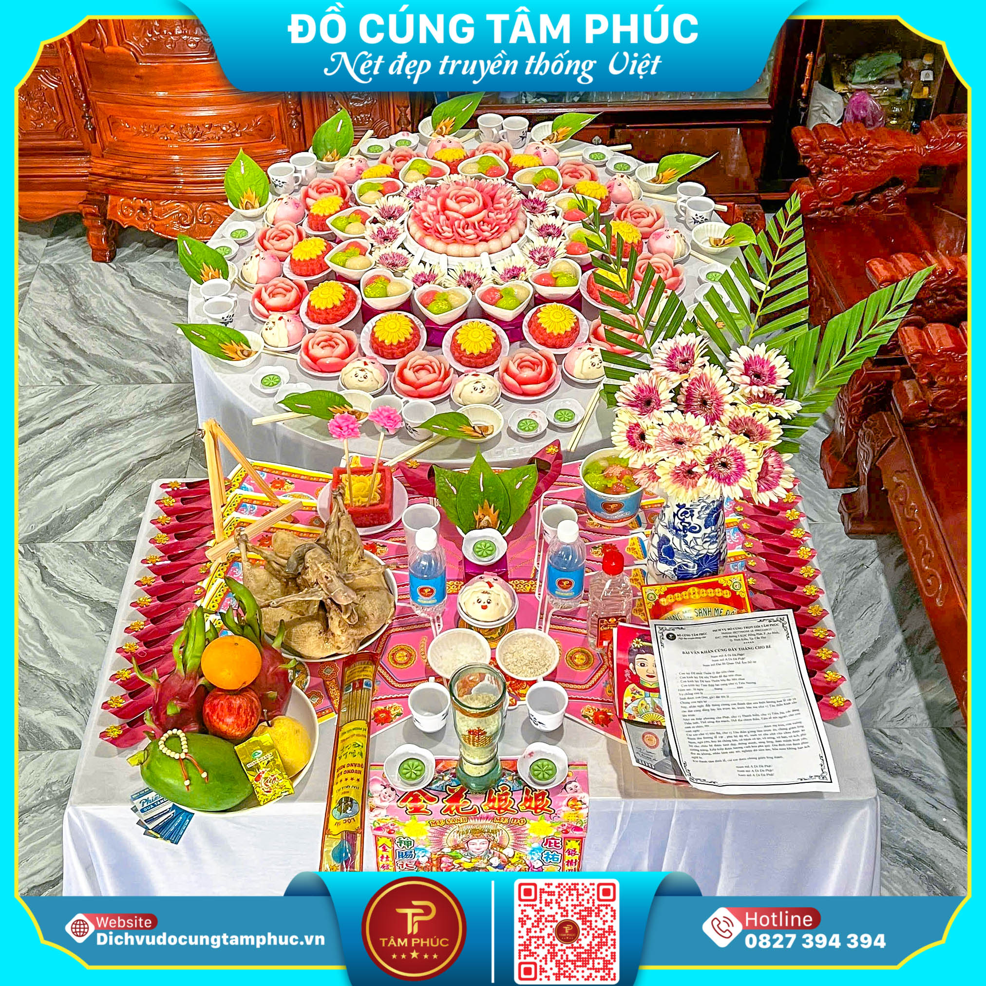 Vì sao trên mâm cúng mụ cho bé phải có đủ ngũ quả.