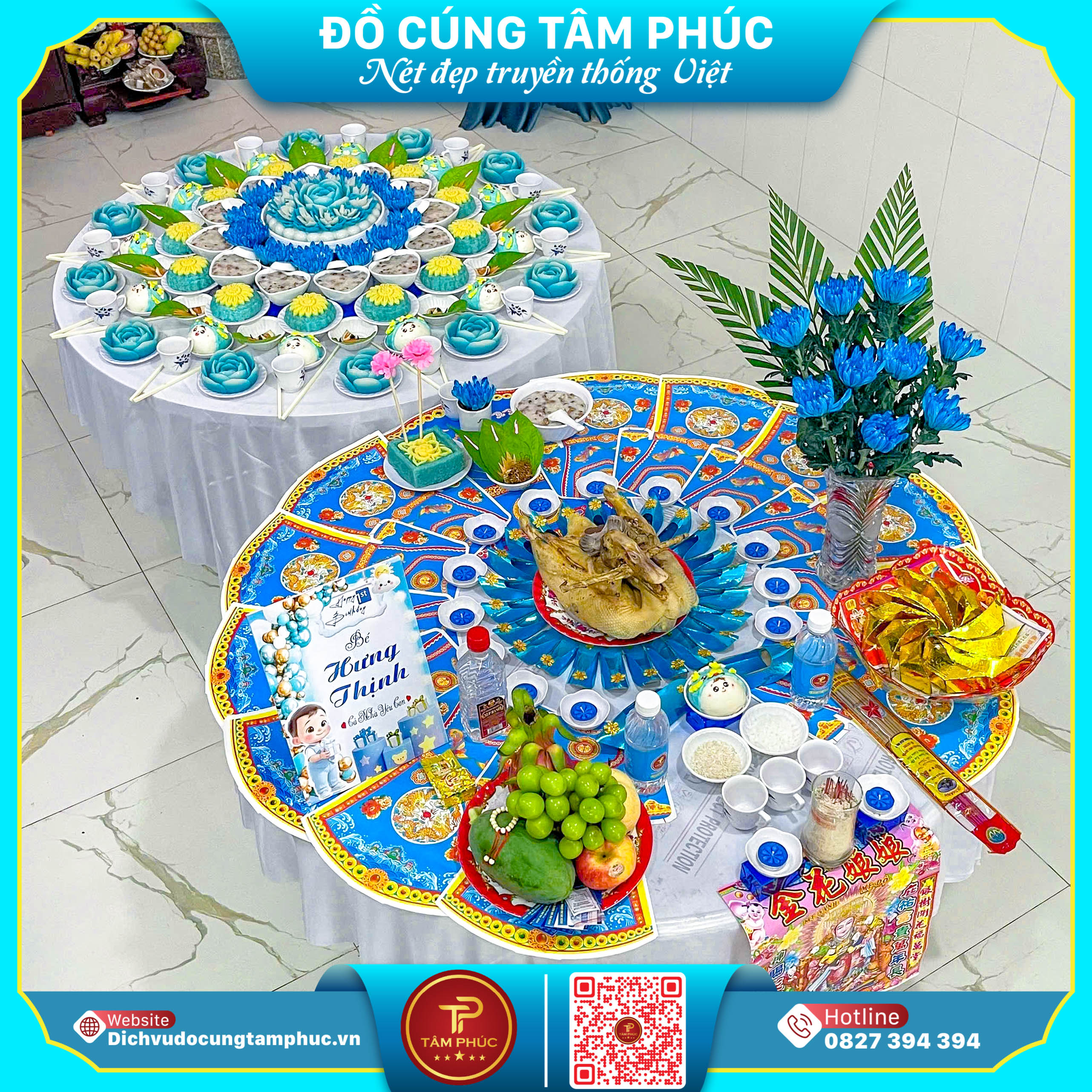 Mâm Cúng mụ Theo Tone Màu Cho Bé, Trọn Gói Tại Cần Thơ