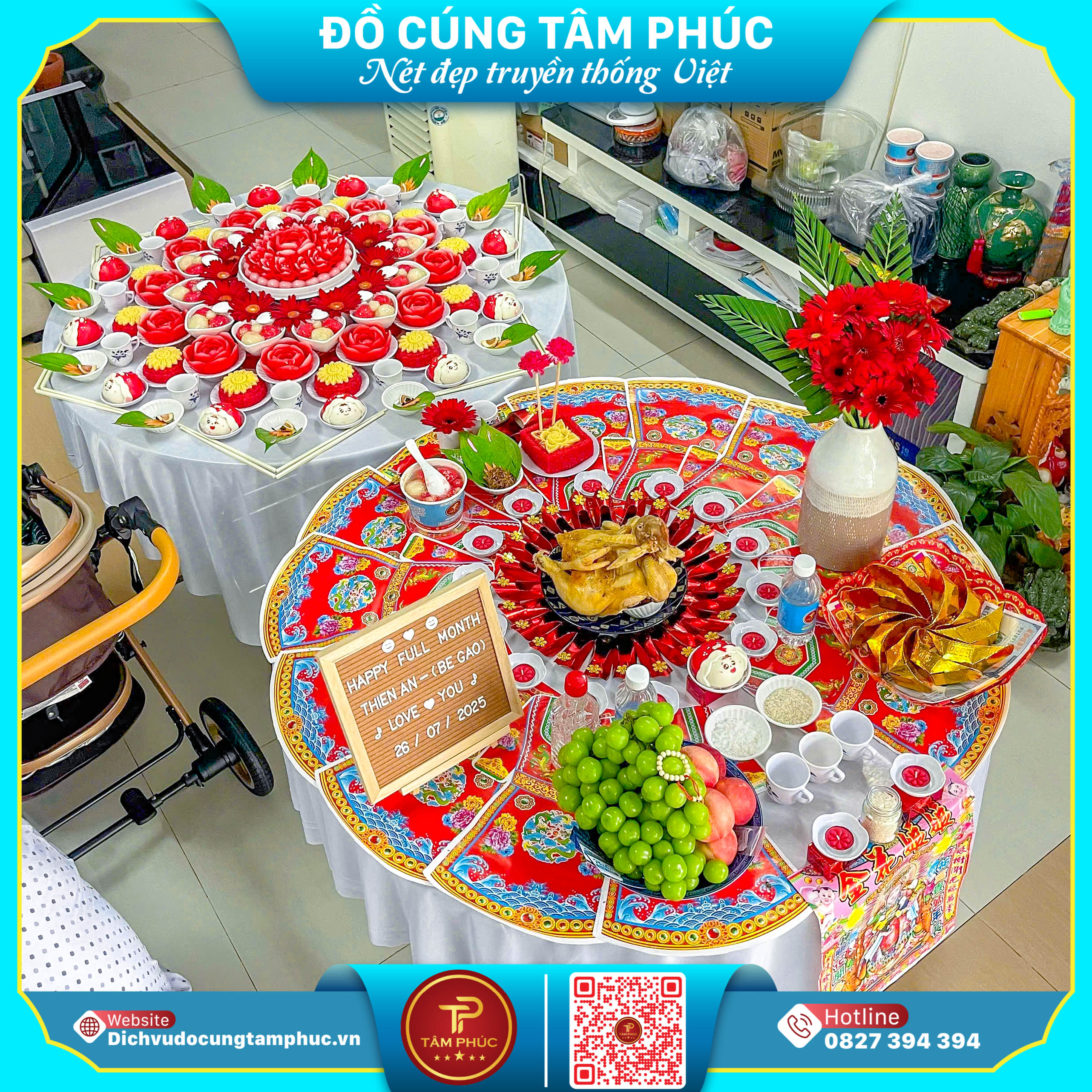 Mâm Cúng mụ Theo Tone Màu Cho Bé, Trọn Gói Tại Cần Thơ