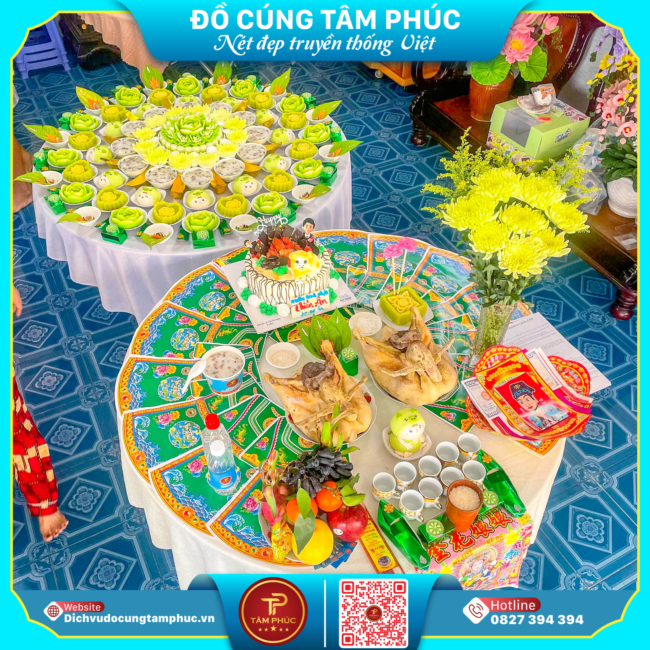 Mâm Cúng mụ Theo Tone Màu Cho Bé, Trọn Gói Tại Cần Thơ