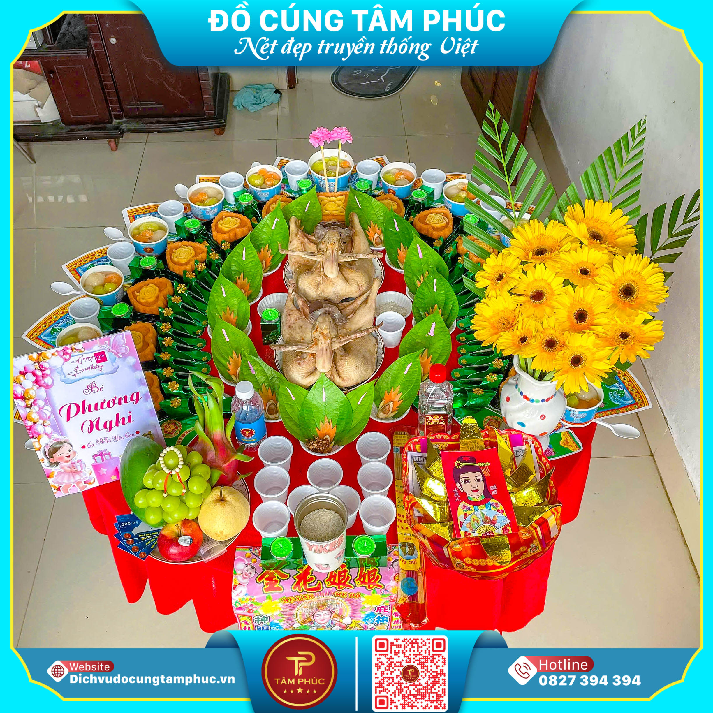 Mâm cúng trọn gói Tâm Phúc Cần Thơ, đầy đủ mọi mâm cúng.