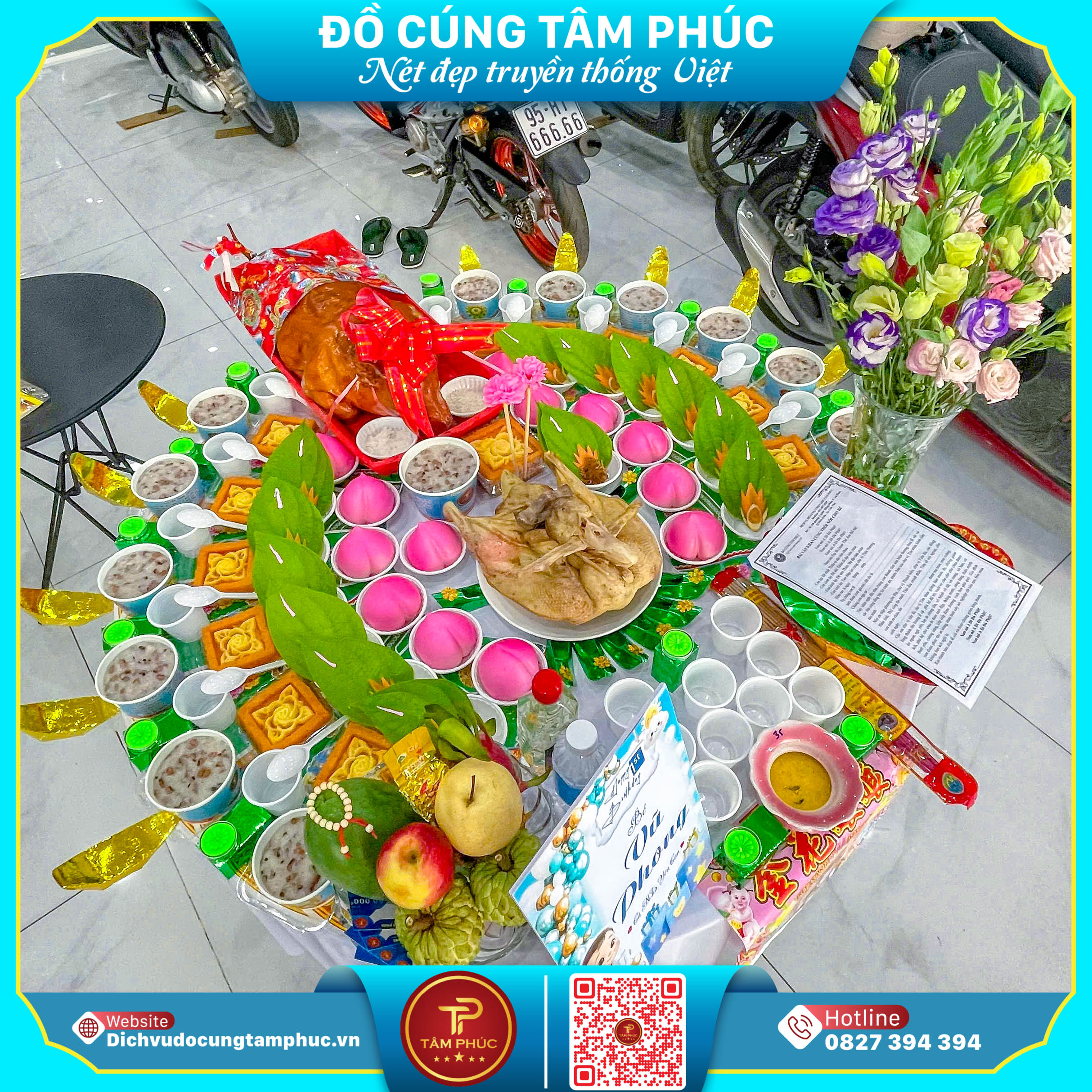 Heo quay cúng tại Cần Thơ, điểm nhấn trên mâm cúng mụ cho bé yêu.