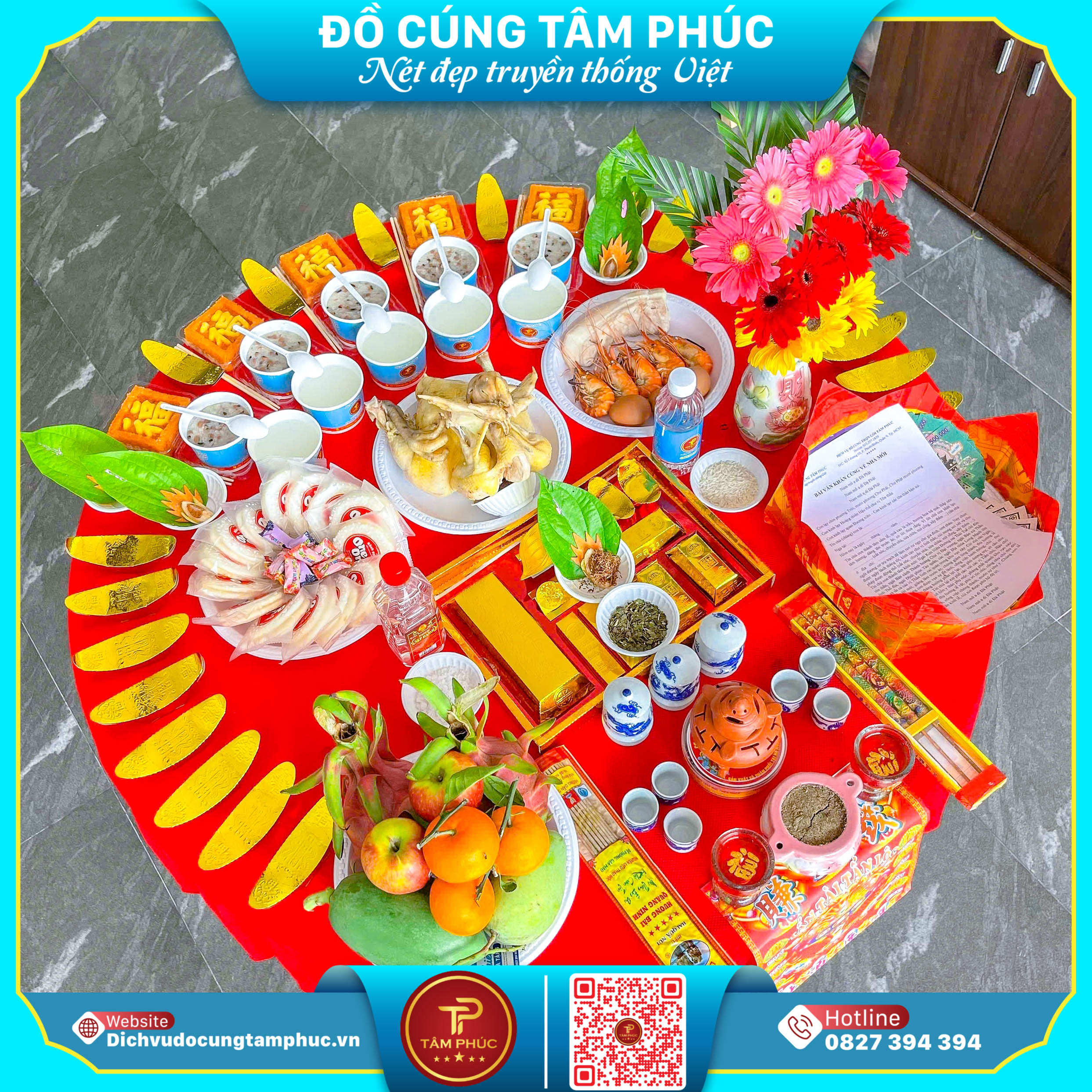 Mâm cúng nhập trạch trọn gói tại Cần Thơ.