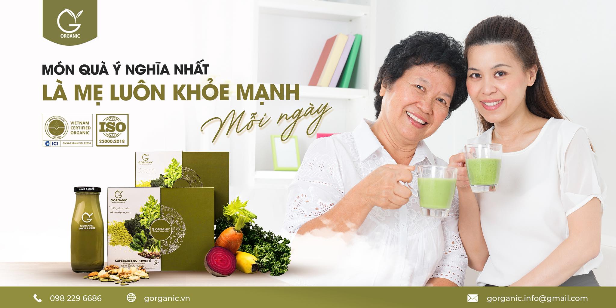Bột rau củ hữu cơ G.Organic - nạp năng lượng xanh mỗi ngày