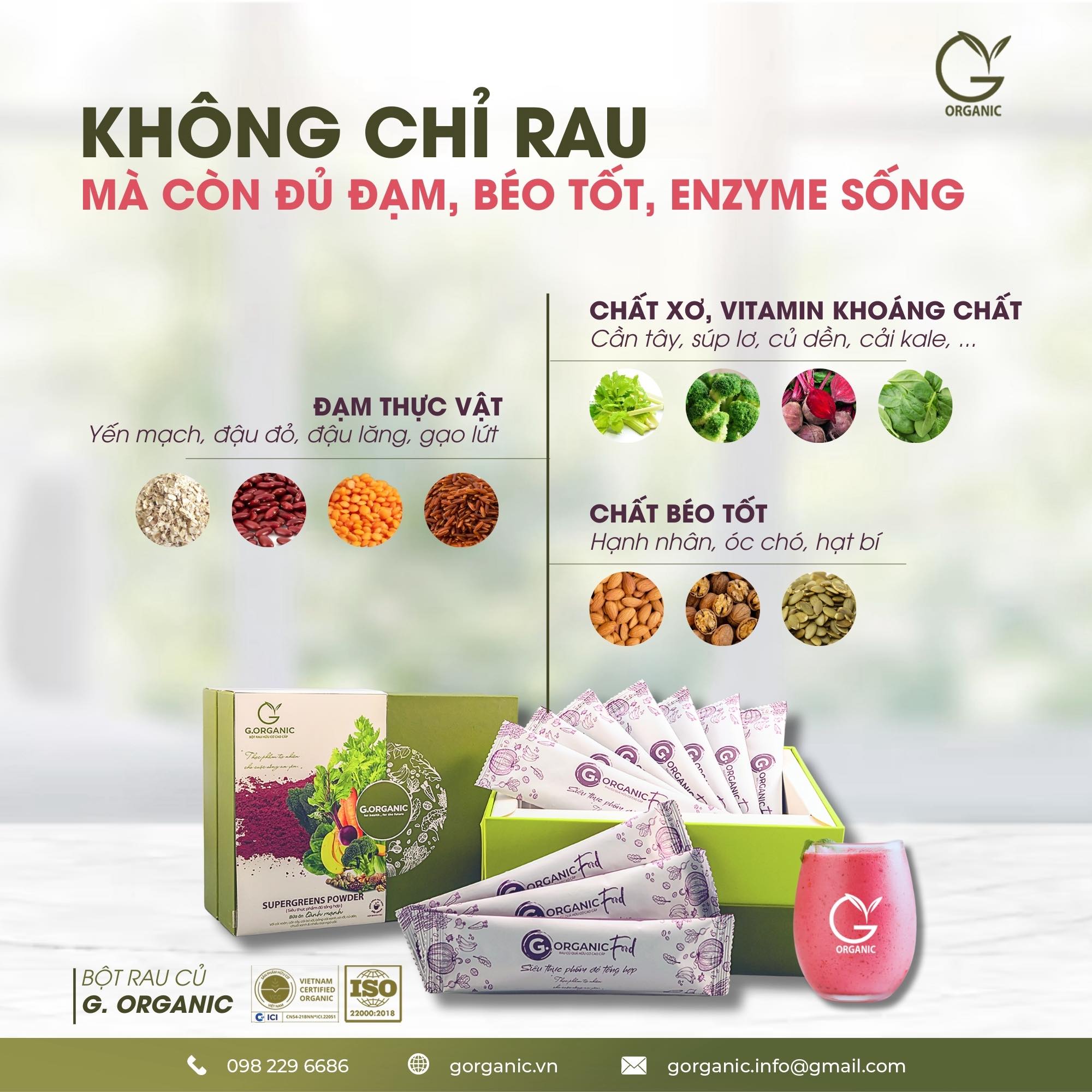 G.Organic - thật từ đất, đến bữa ăn, đến từng tế bào cơ thể