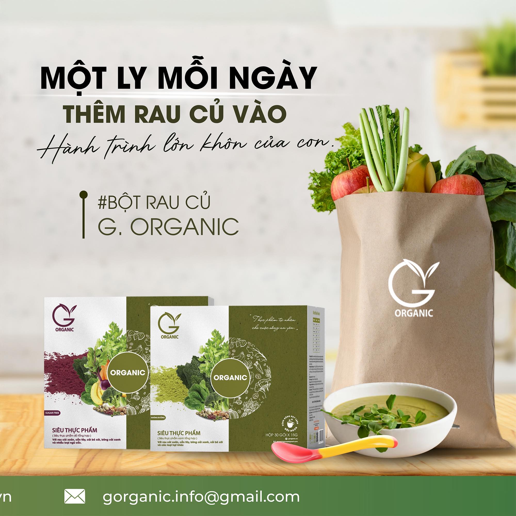 Giải nhiệt cơ thể cùng bột rau củ tổng hợp G.Organic