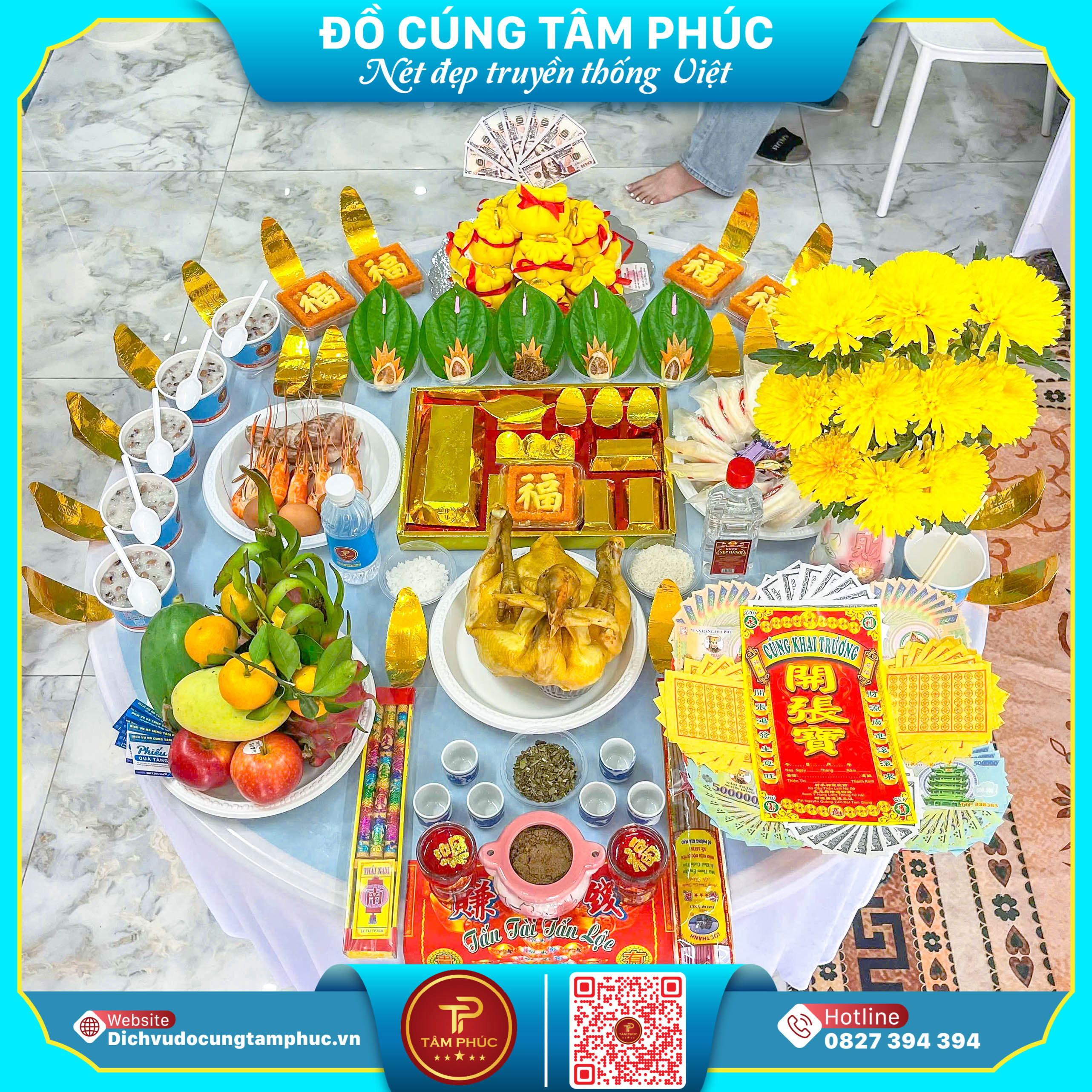 Chiêu Tài Hút Lộc Với Tháp Bánh Bao Túi Tiền Trên Mâm Cúng