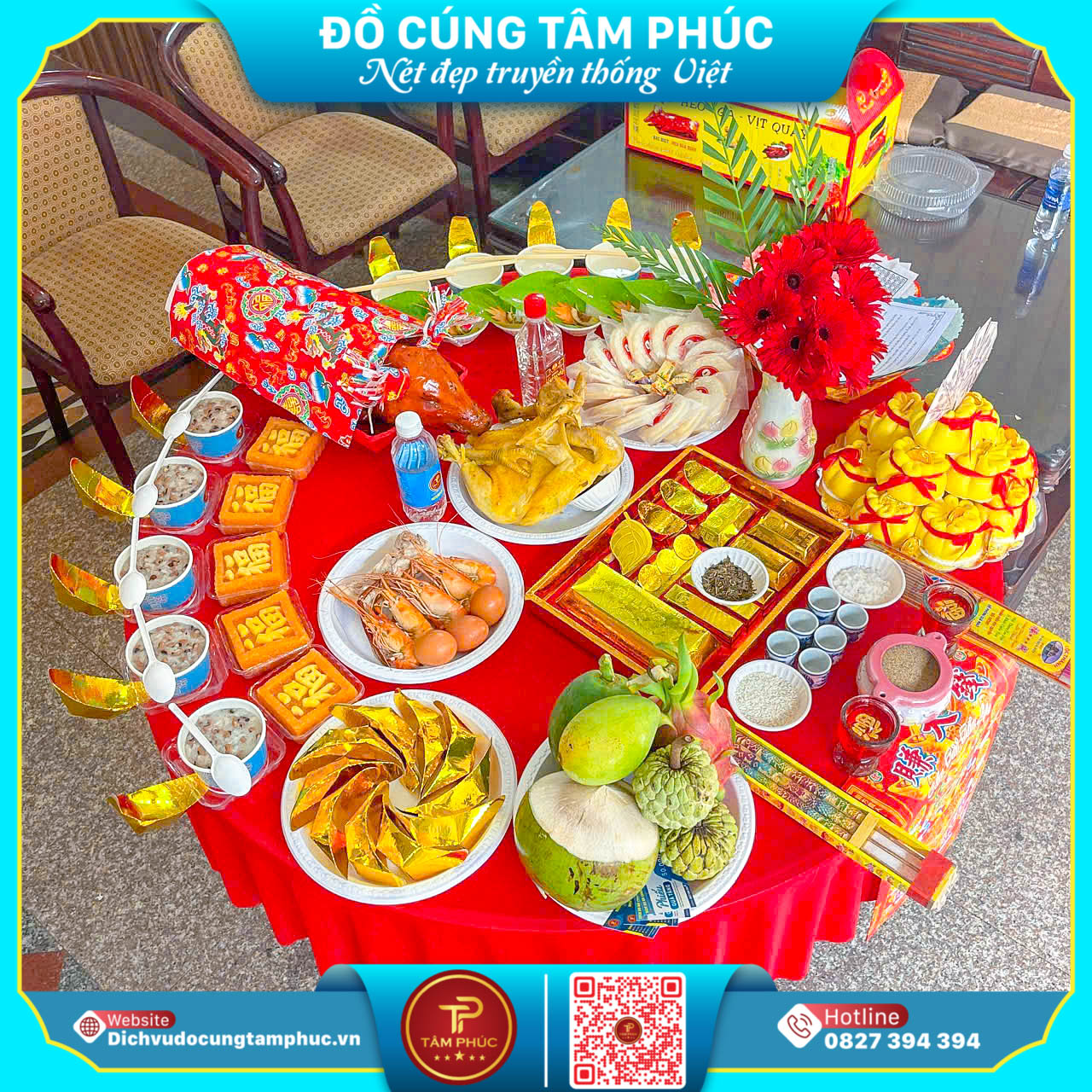 Chiêu Tài Hút Lộc Với Tháp Bánh Bao Túi Tiền Trên Mâm Cúng