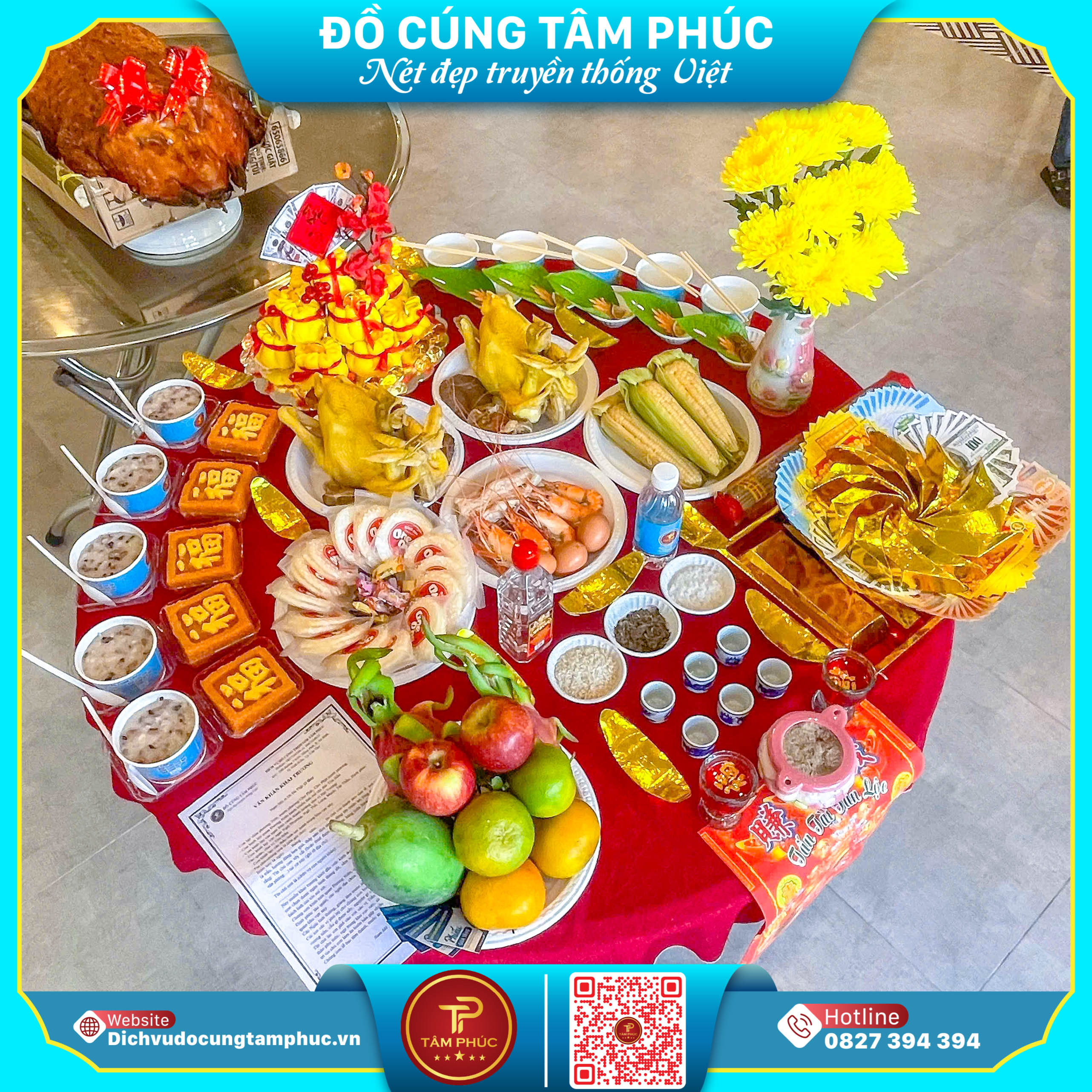 Chiêu Tài Hút Lộc Với Tháp Bánh Bao Túi Tiền Trên Mâm Cúng