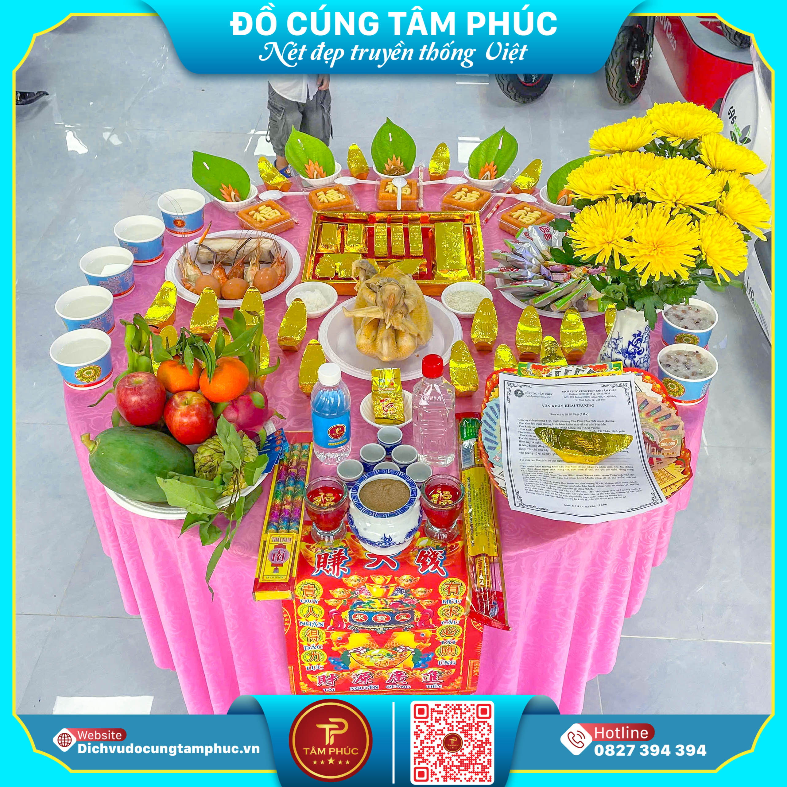 Khai Trương Hồng Phát Với Mâm Cúng Đầy Đủ Nghi Lễ