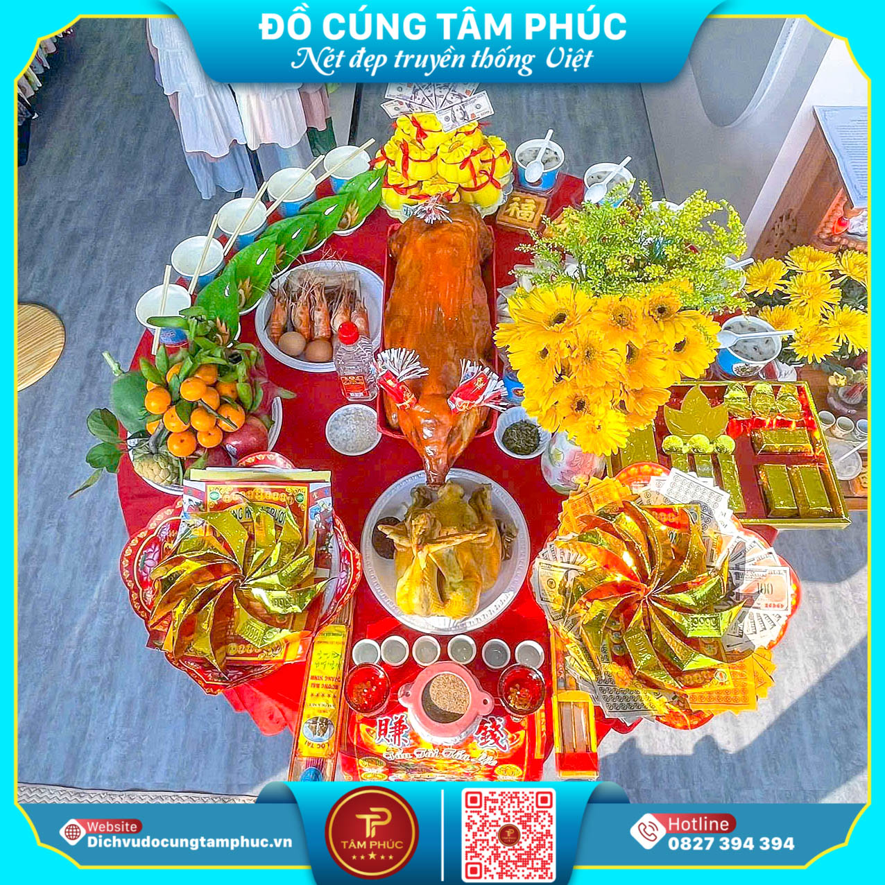 Khai Trương Hồng Phát Với Mâm Cúng Đầy Đủ Nghi Lễ