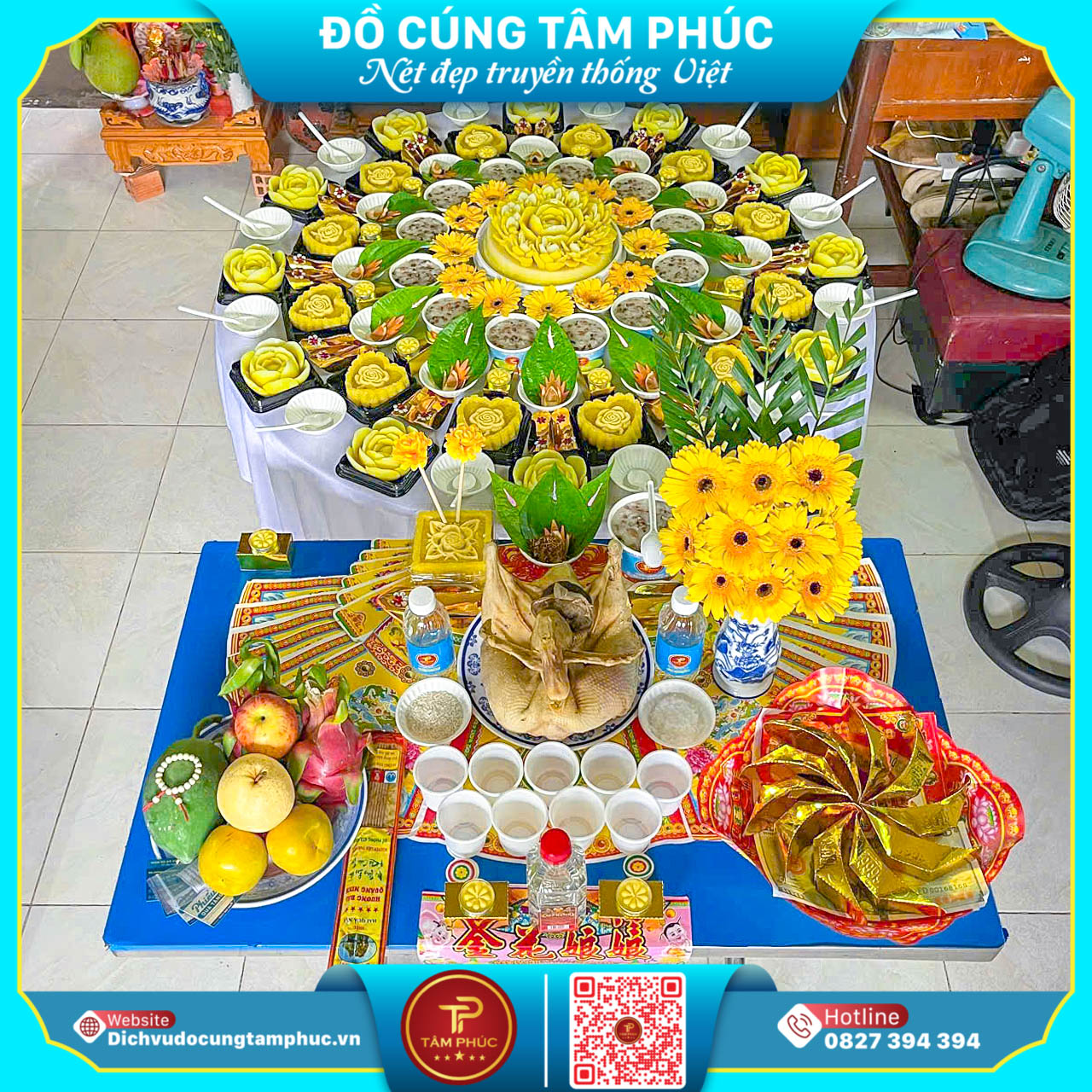 Mâm Cúng Mụ Chuẩn Chỉnh, Bày Trí Tận Nơi