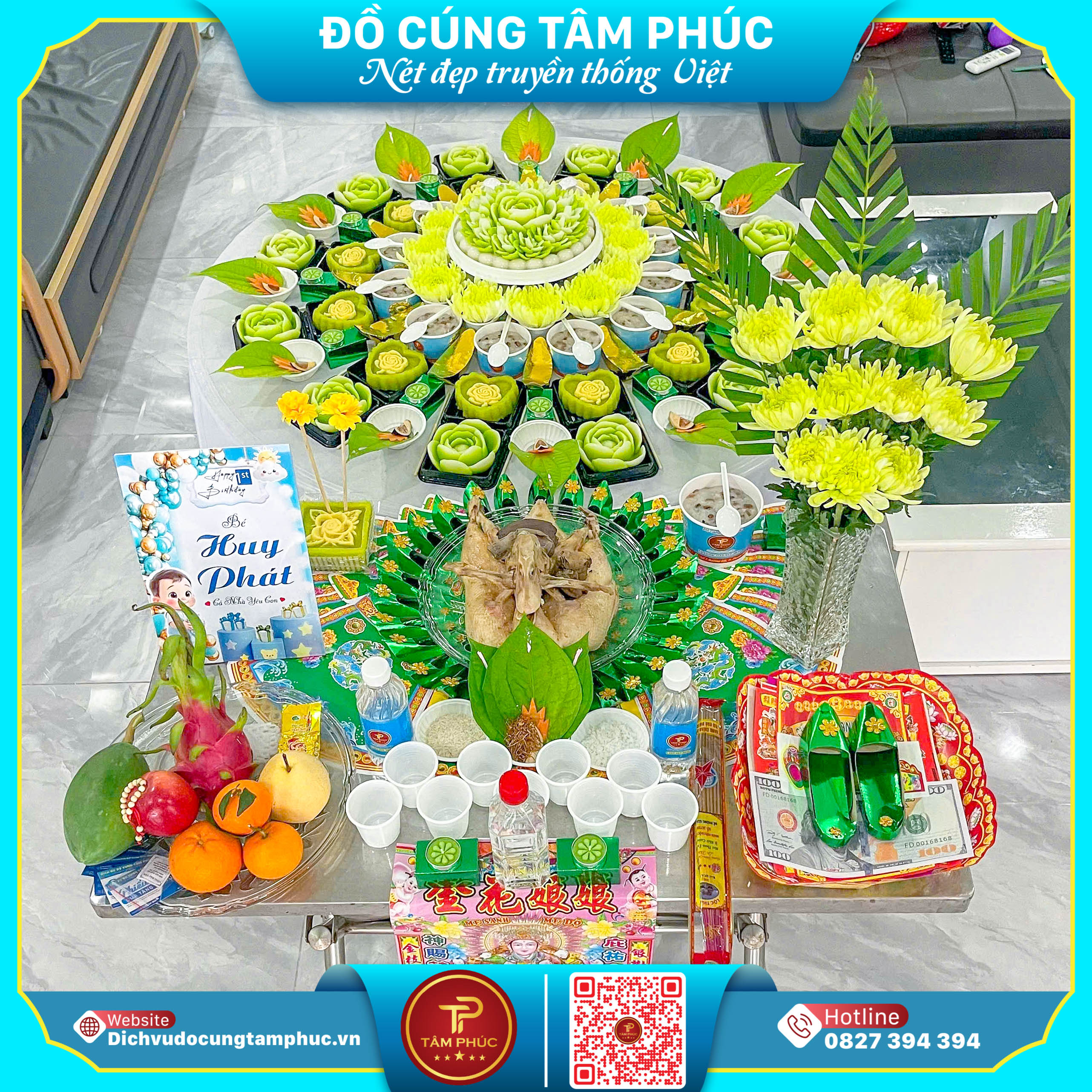 Mâm Cúng Mụ Chuẩn Chỉnh, Bày Trí Tận Nơi